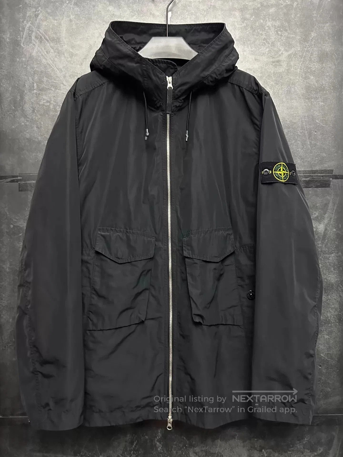 Stone Island Black Hooded Light Jacket with Zip and Pockets. Size US XXL / EU 58 / 5 - 1 Thumbnail