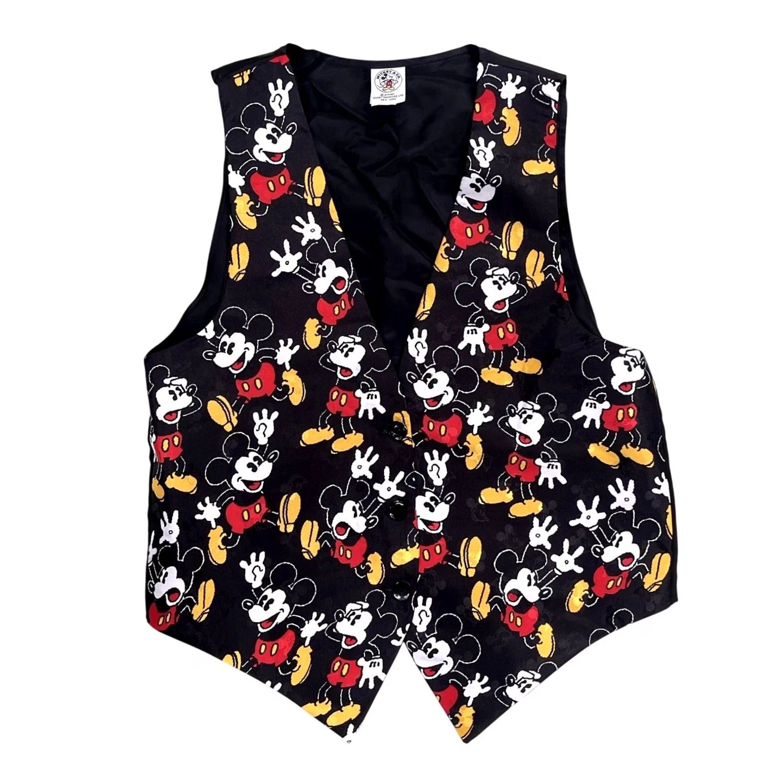 Disney VINTAGE Women's 90's Disney Mickey Mouse Vest Sz M/L Honey Fashions LTD Silky Shirt Size M / US 6-8 / IT 42-44 - 2 Thumbnail