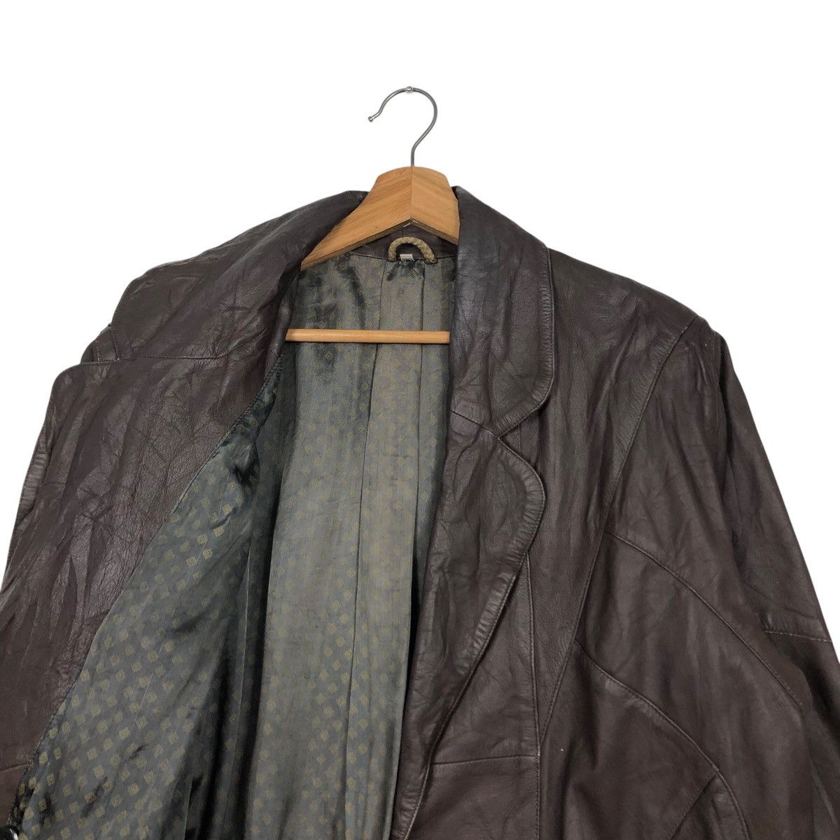 Japanese Brand 📌Vintage Leather Jacket Delta Double Breast Size US M / EU 48-50 / 2 - 13 Thumbnail