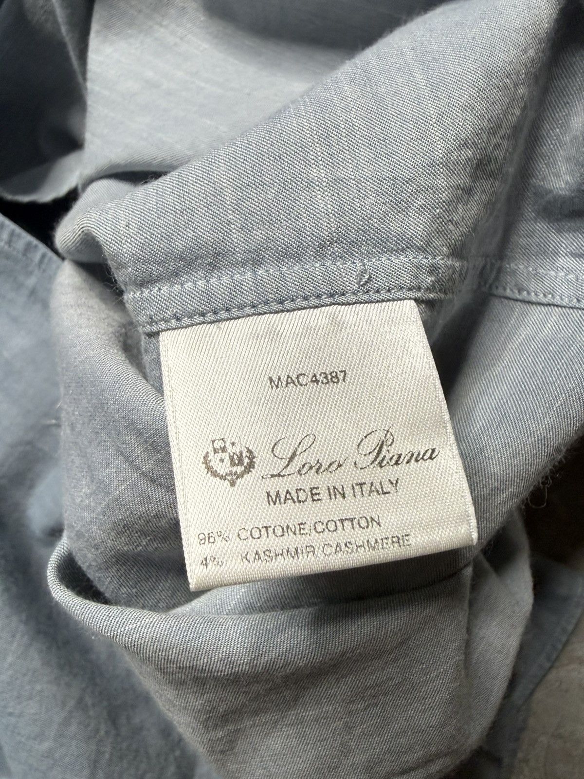 Loro Piana Loro Piana Andre Pad Cotton-Cashmere Blend Shirt Size US XXL / EU 58 / 5 - 10 Thumbnail