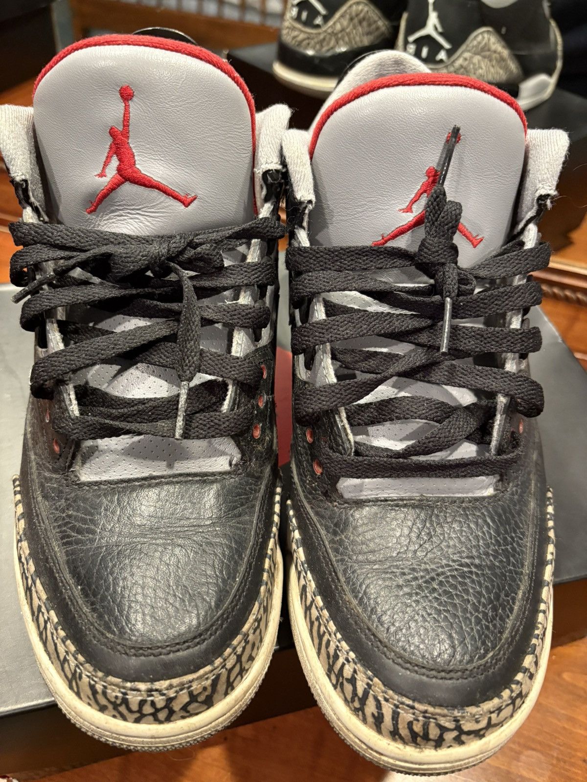 Jordan Brand × Nike Pre Owned 2011 Nike Air Jordan Retro 3 black cement. Size US 9.5 / EU 42-43 - 3 Thumbnail