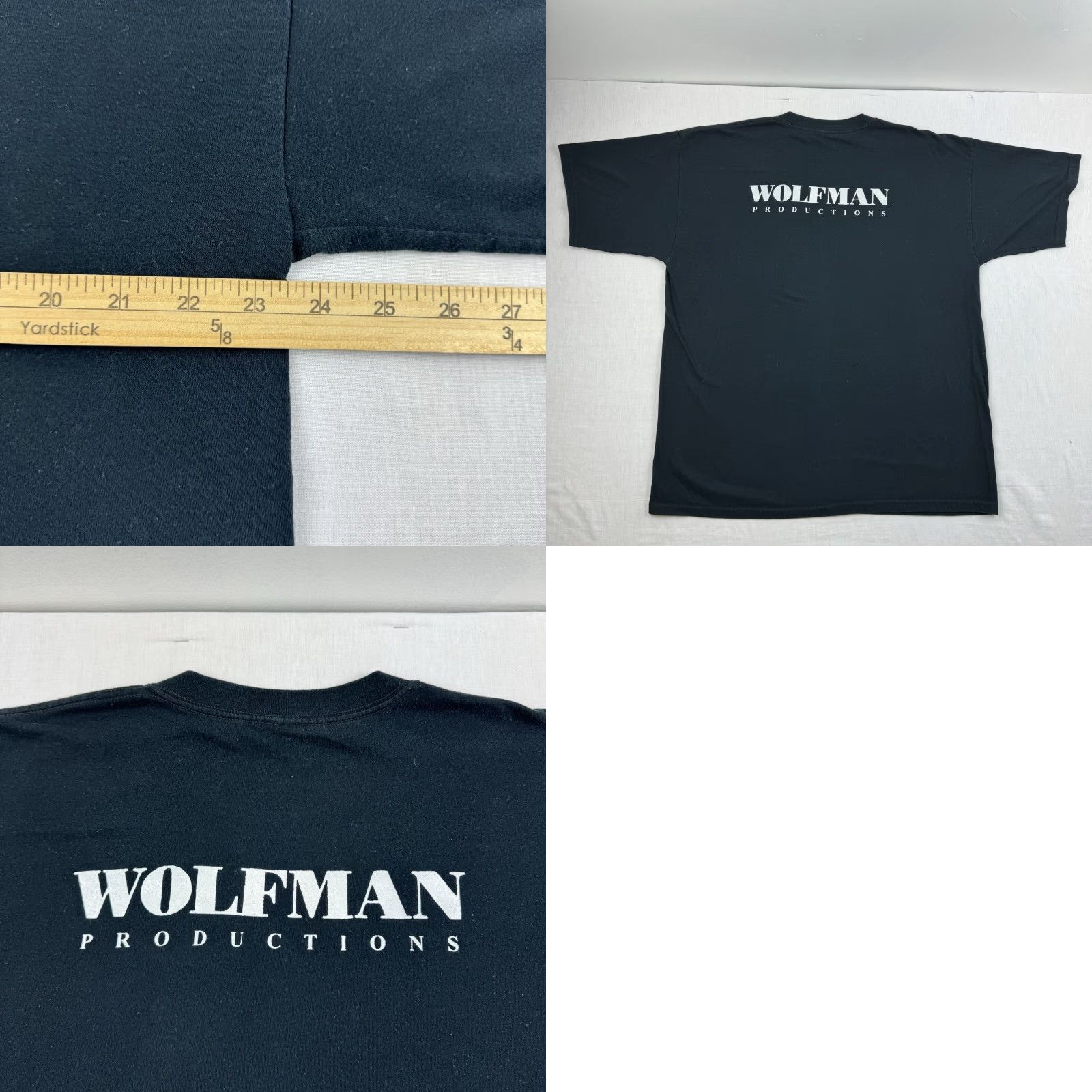 Gildan Vintage Wolfman Productions Shirt Adult XL Black Y2K Grunge American Size US XL / EU 56 / 4 - 8 Thumbnail