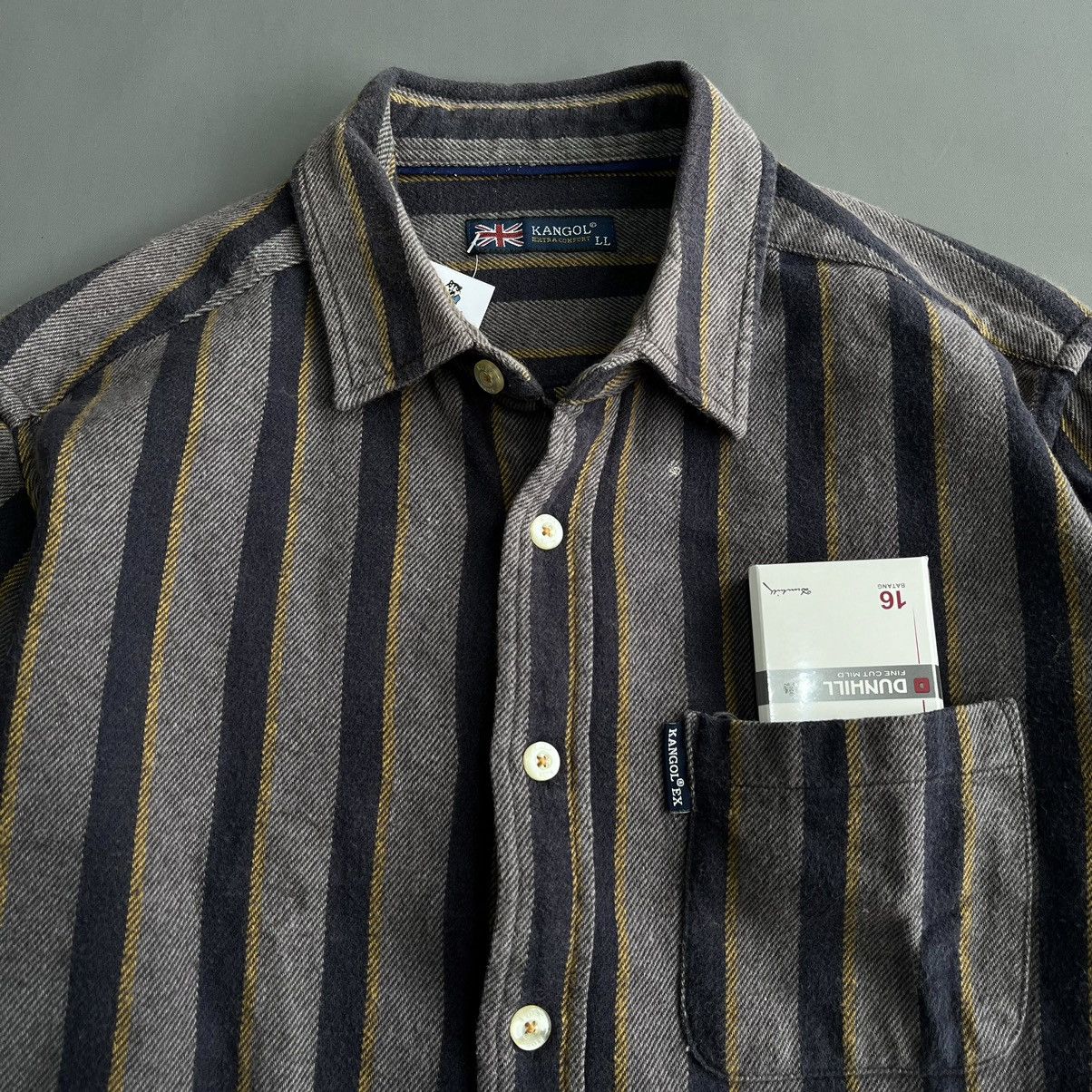Flannel × Kangol × Vintage Vintage 1990s Vertical Stripe Snap Button Flannel Shirt Size US L / EU 52-54 / 3 - 2 Thumbnail