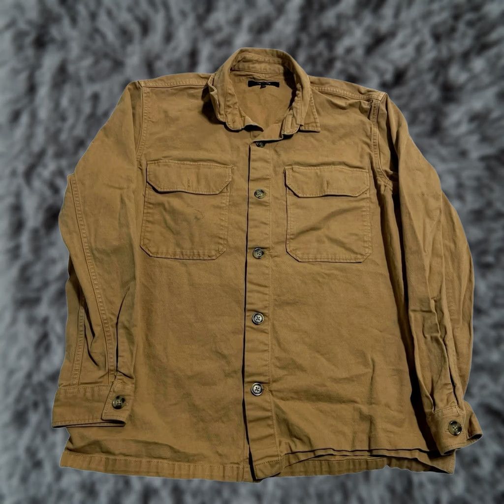 Quince Quince Utility Shirt Mens Sz L Brown Twill Button Front Long Sleeve Size US L / EU 52-54 / 3 - 1 Thumbnail