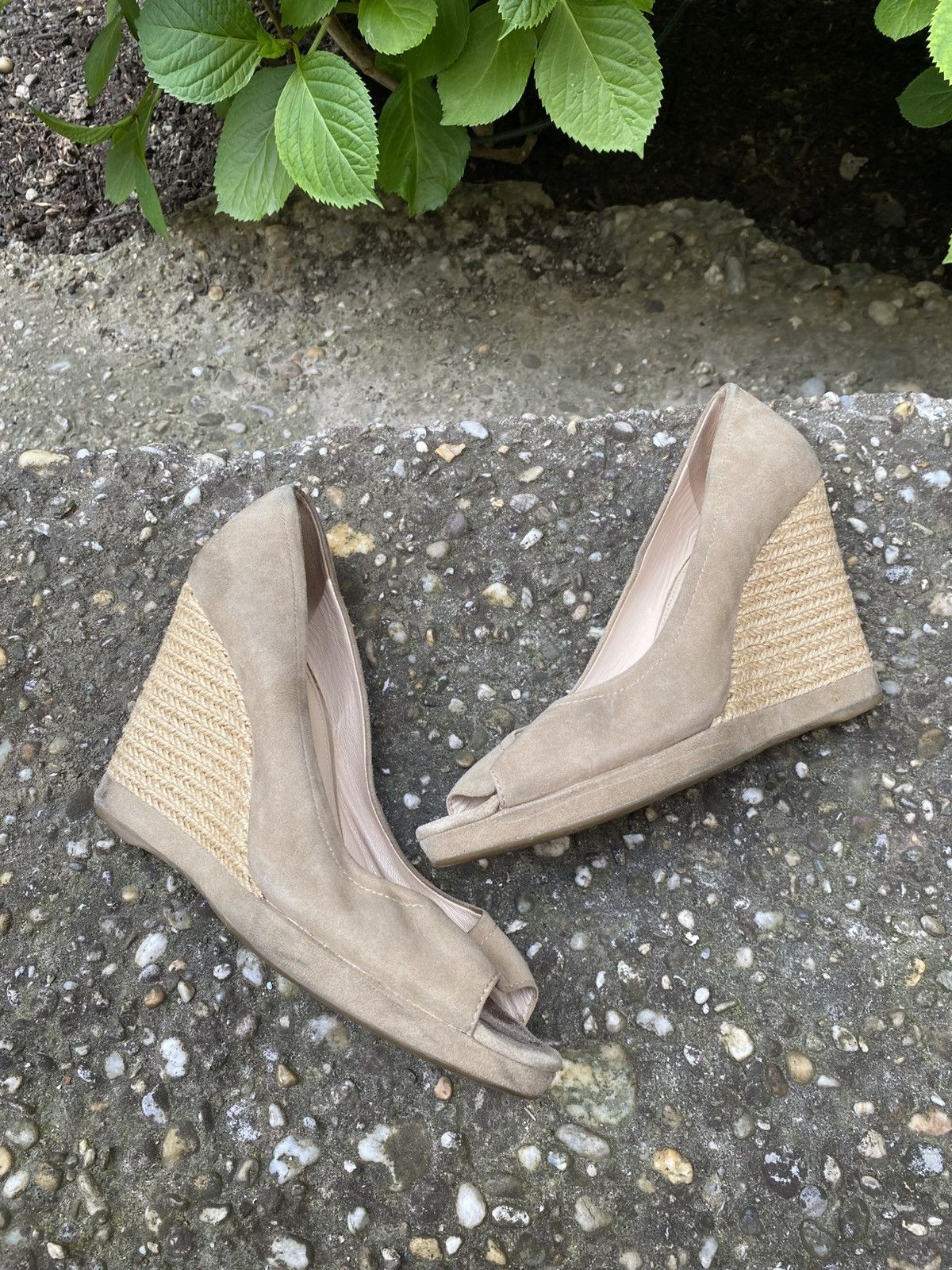 Prada Vintage Prada beige Suede Espadrille Wedge Sandals Size US 7.5 / IT 37.5 - 2 Thumbnail
