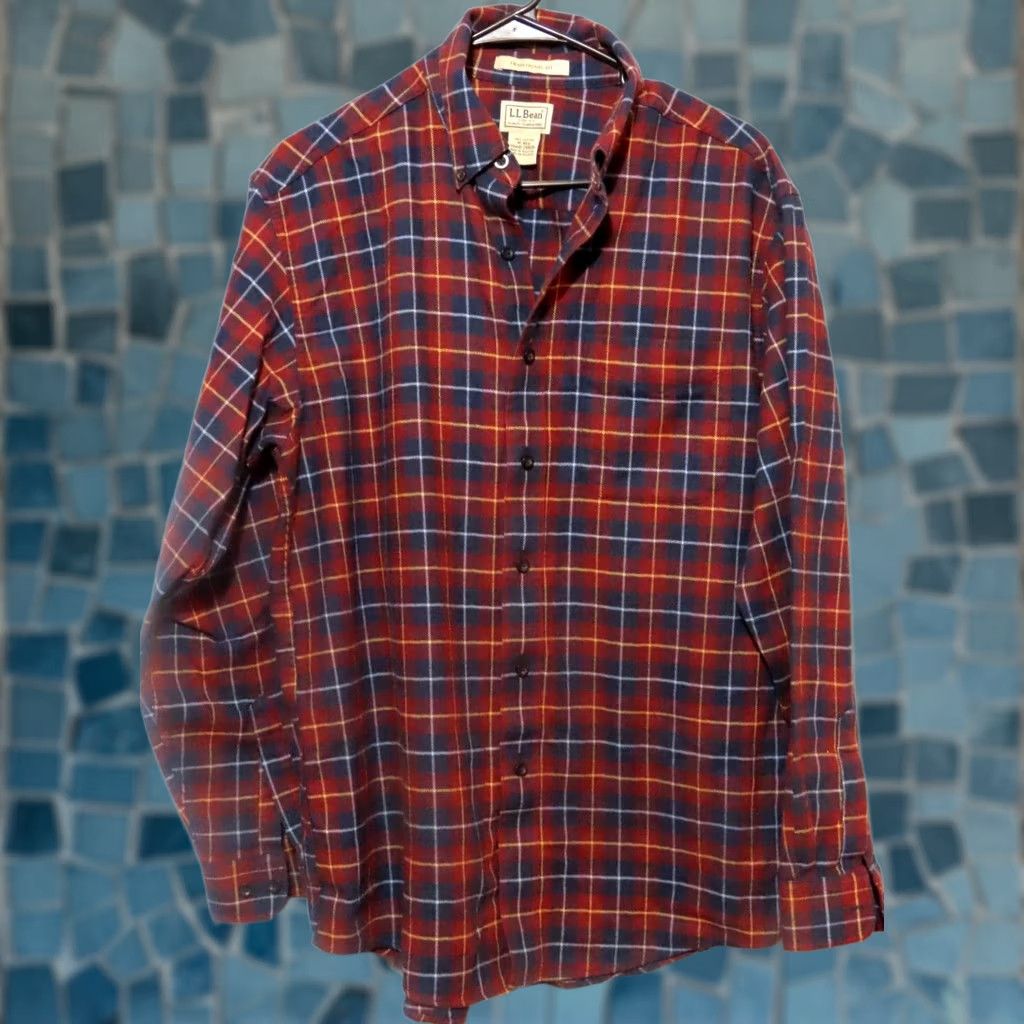 Vintage LL Bean Flannel Shirt Mens M Red Scotch Plaid Traditional Fit Button-Down Collar Long Sleeve Pocket Size US M / EU 48-50 / 2 - 1 Thumbnail