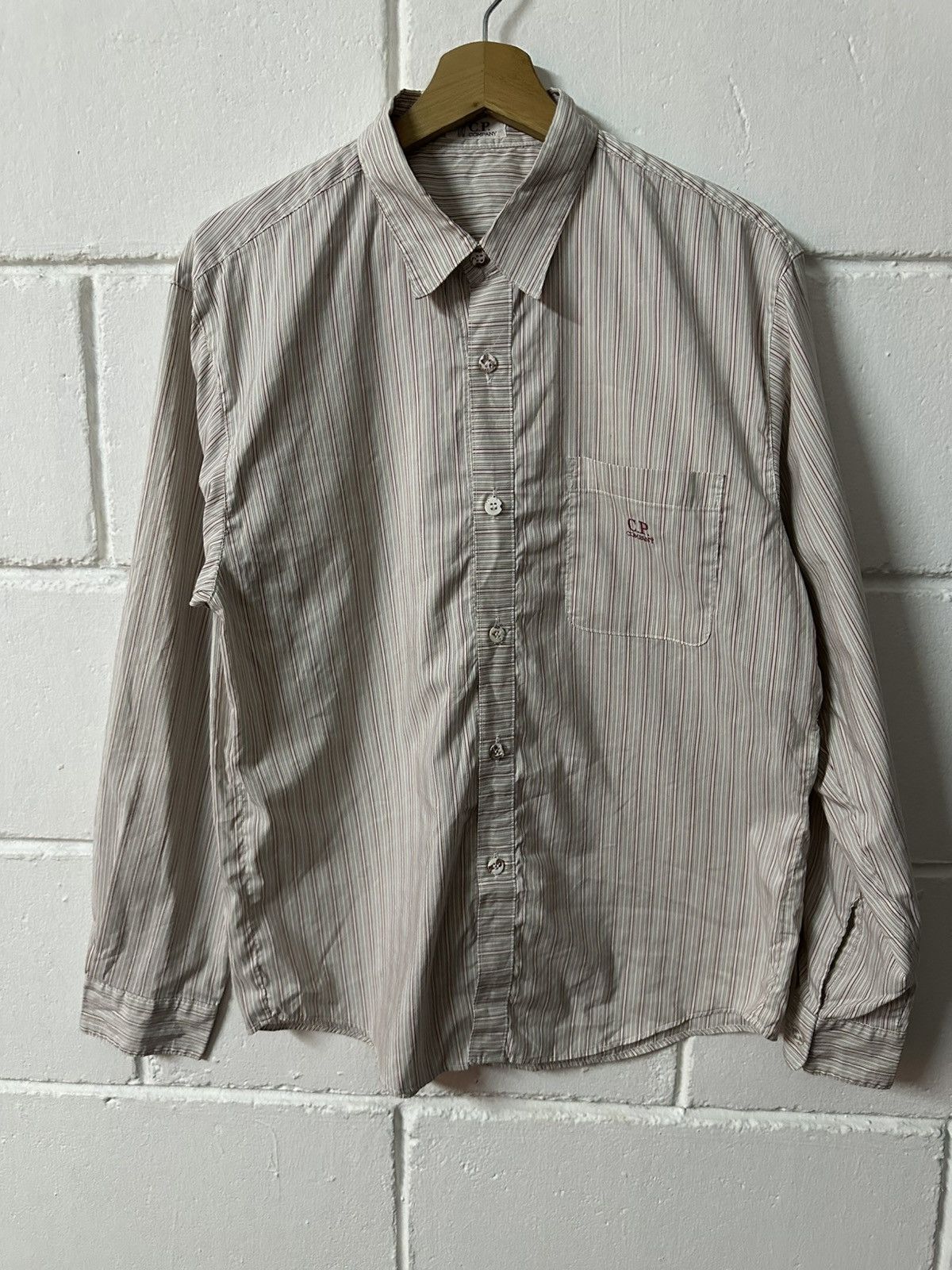 C.P. Company × Massimo Osti S/S 2003 C.P Company Logo Pocket Stripes Button-up Shirt Size US M / EU 48-50 / 2 - 3 Thumbnail