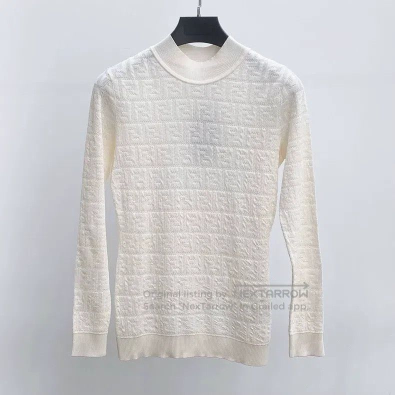 Fendi Fendi Ivory full print knitted slim fit long-sleeve Size S / US 4 / IT 40 - 1 Thumbnail