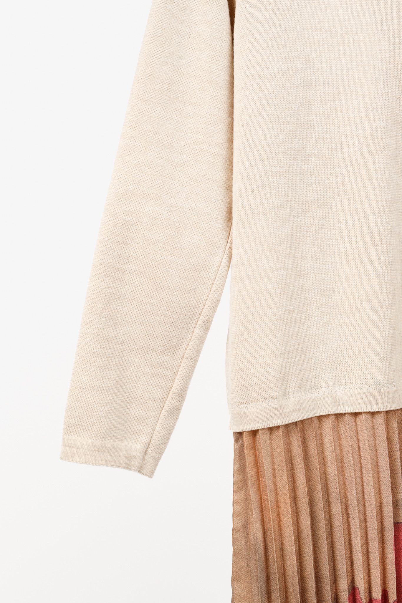 Other Stella Jean AW/21 Beige Wool Pleated-Skirt Midi Dress Size L / US 10 / IT 46 - 6 Thumbnail