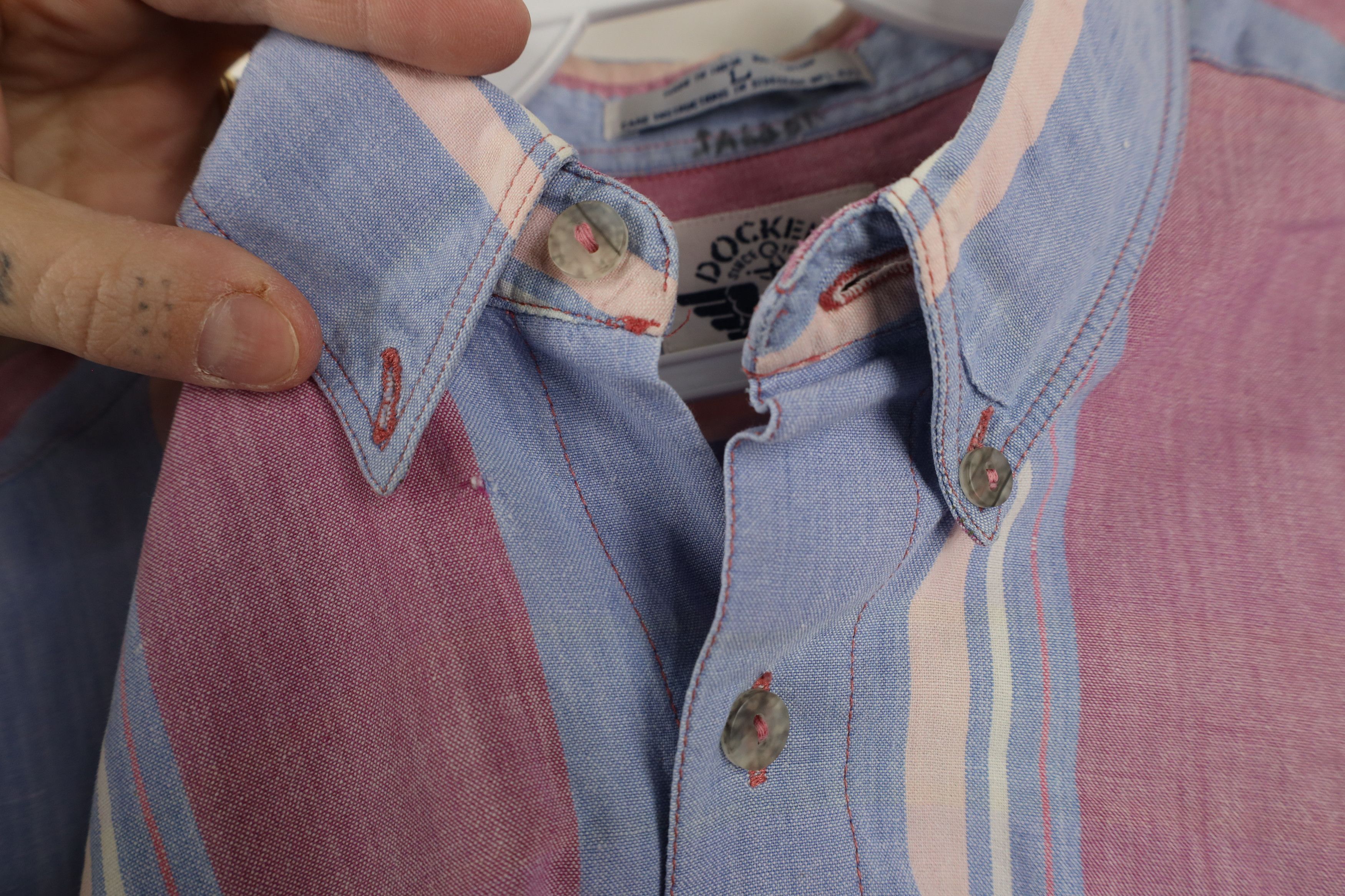 Vintage Vintage 90s Streetwear Pastel Striped Button Down Shirt Size US L / EU 52-54 / 3 - 6 Thumbnail