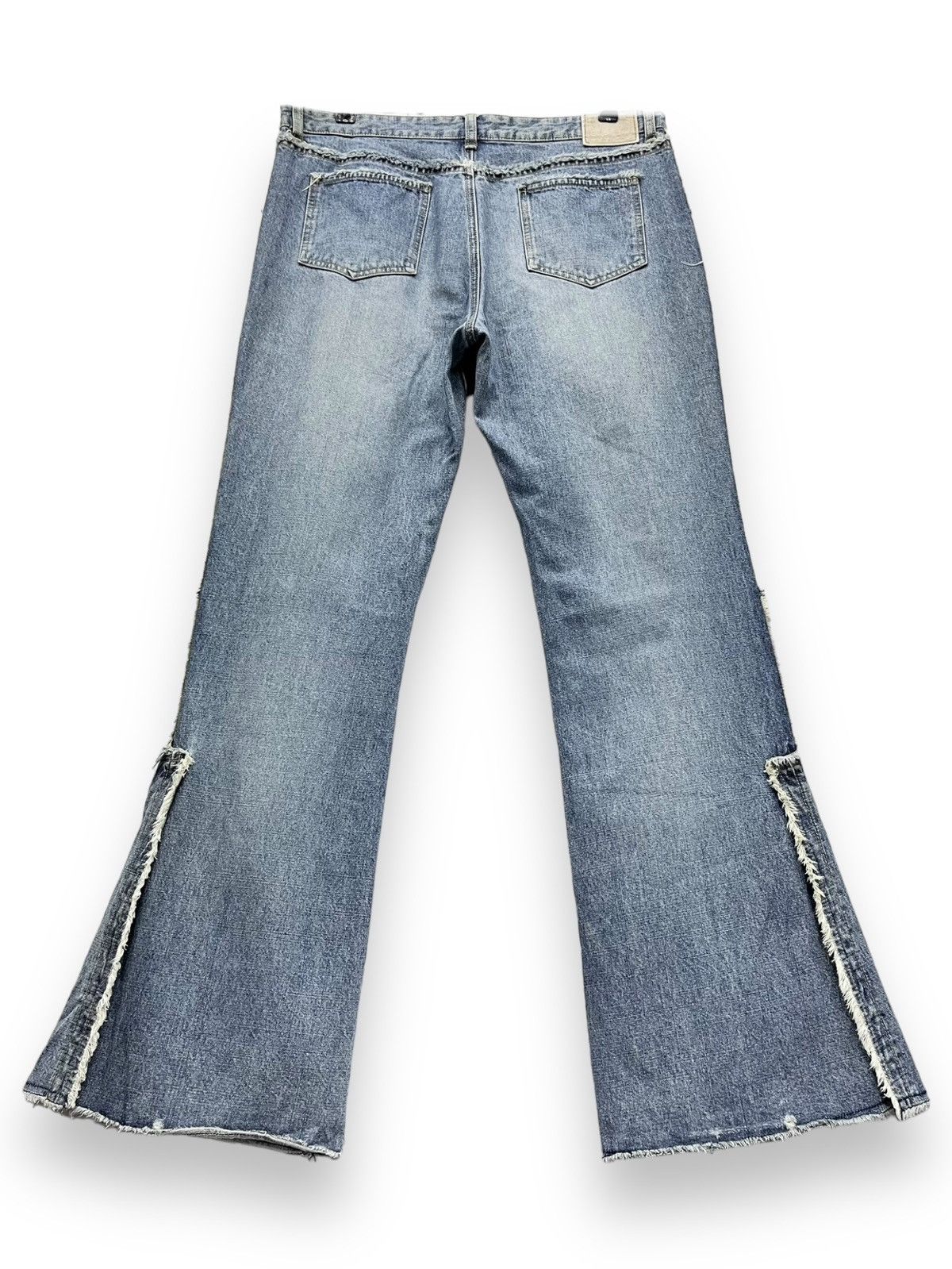 Designer × Japanese Brand × Vintage 🔥FYE 90’s Japanese Denim Frayed Side Bell Bottom Flared Size 32" / US 10 / IT 46 - 3 Thumbnail