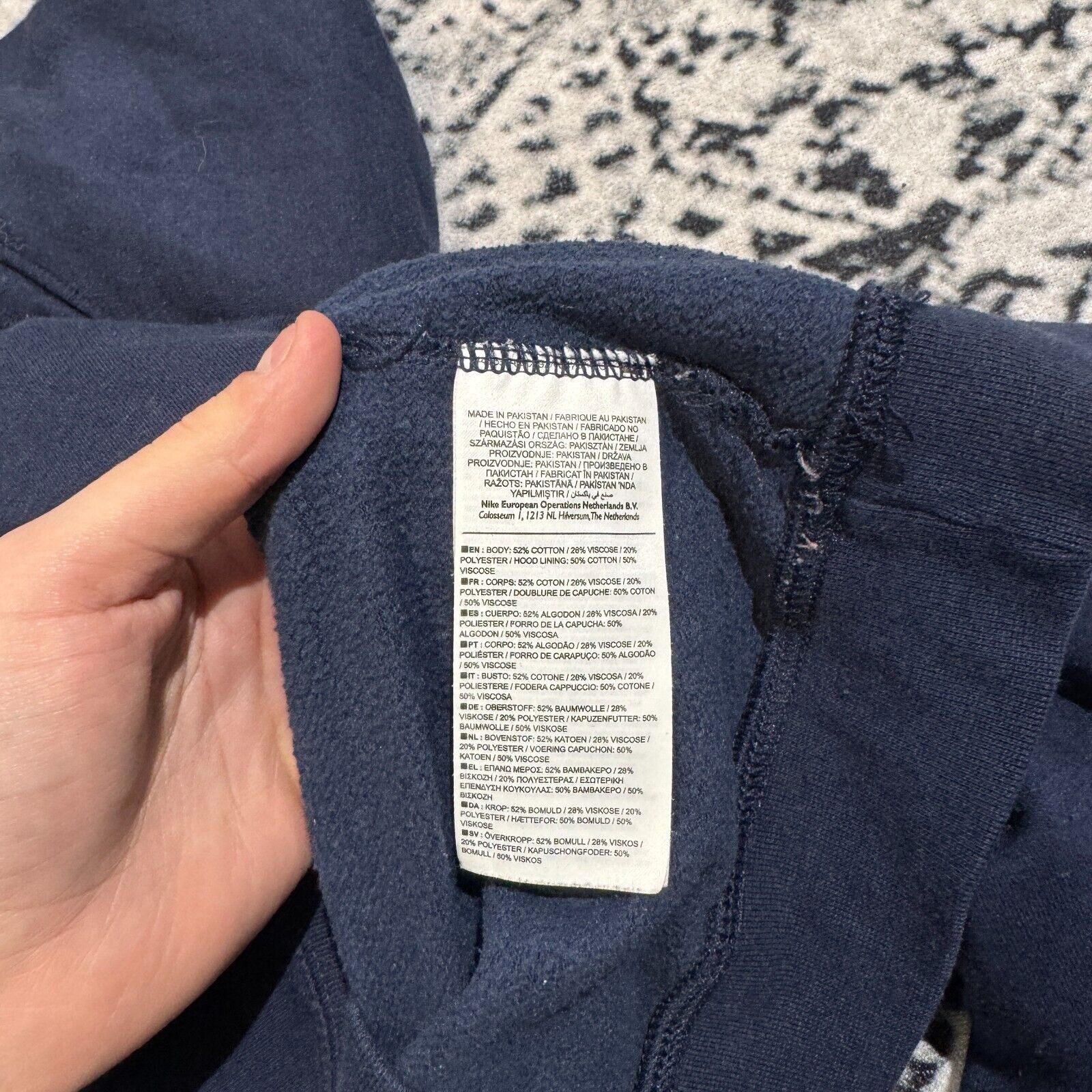 Nike × Vintage Vintage Nike Unisex Navy Cotton Hoodie Size M Ninja Fleece Size US M / EU 48-50 / 2 - 8 Thumbnail