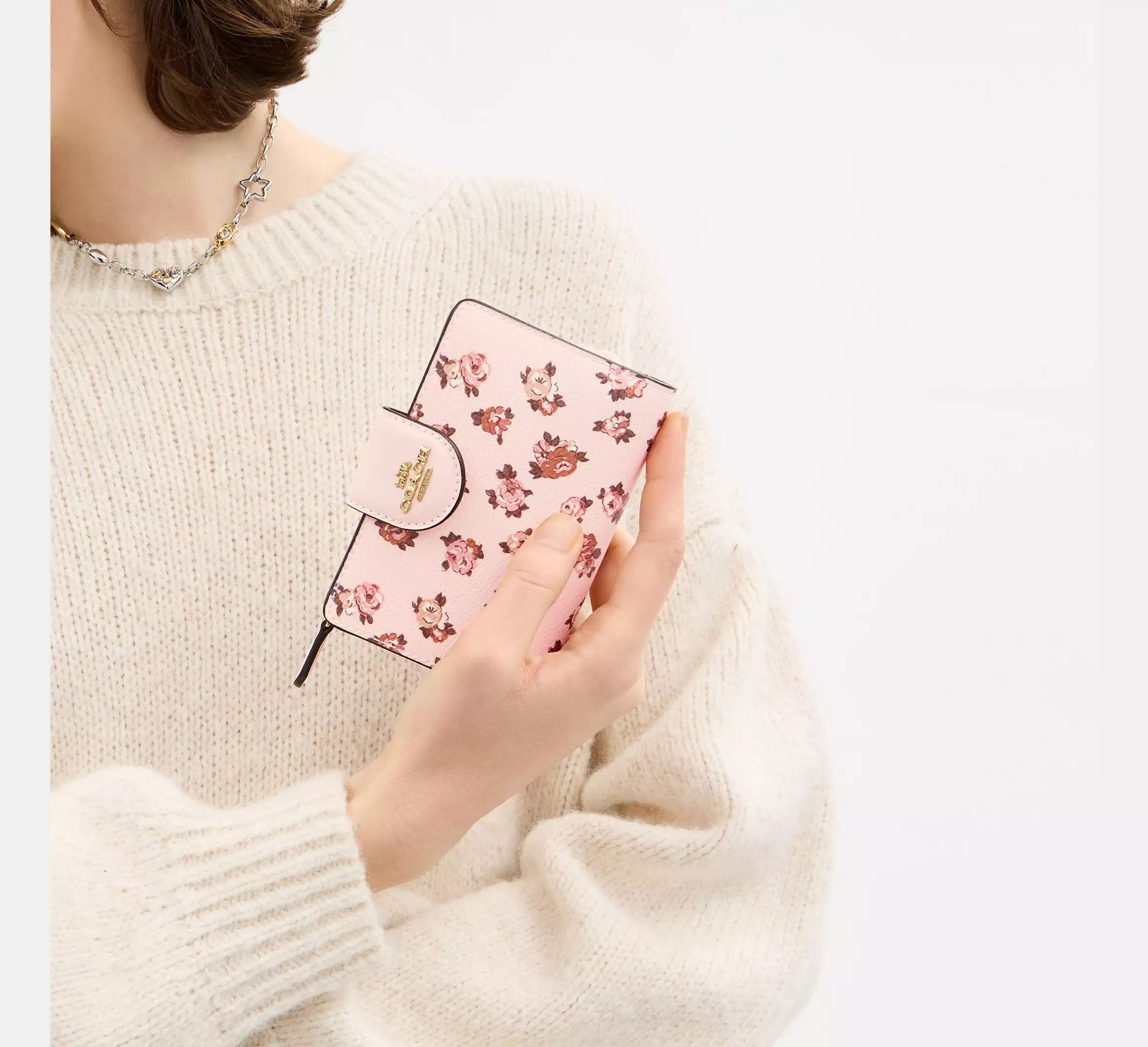 Coach Medium Corner Zip Wallet With Rosette Print CZ343 Size ONE SIZE - 8 Thumbnail