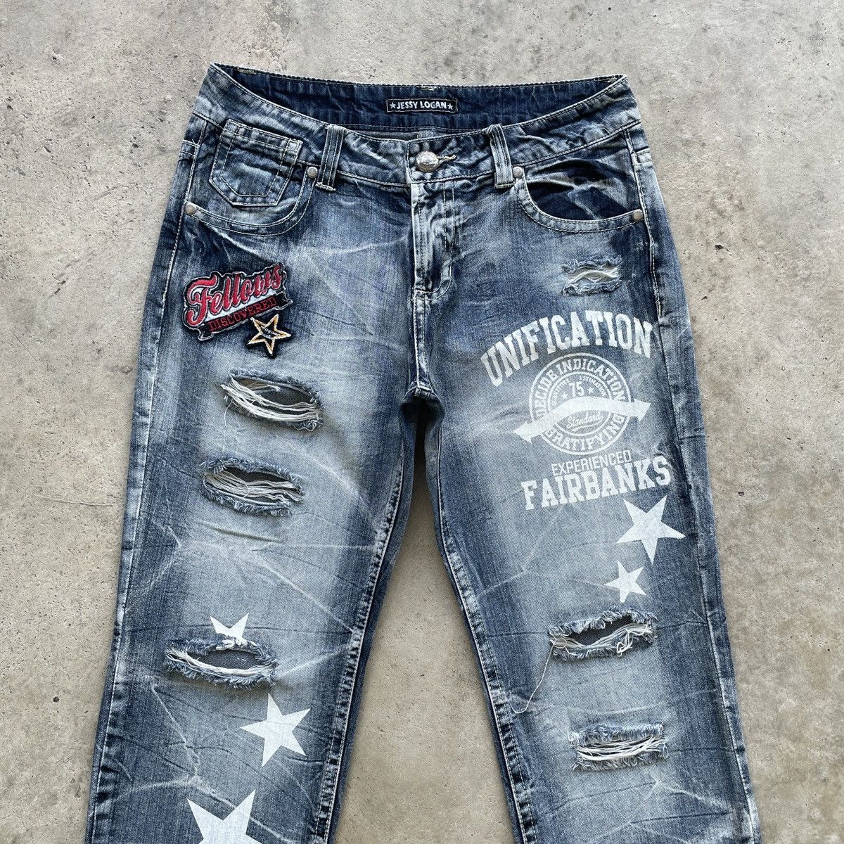 Japanese Brand Vintage Japan Ripped Jeans Faded Distressed Denim Pants RARE Size US 34 / EU 50 - 4 Thumbnail