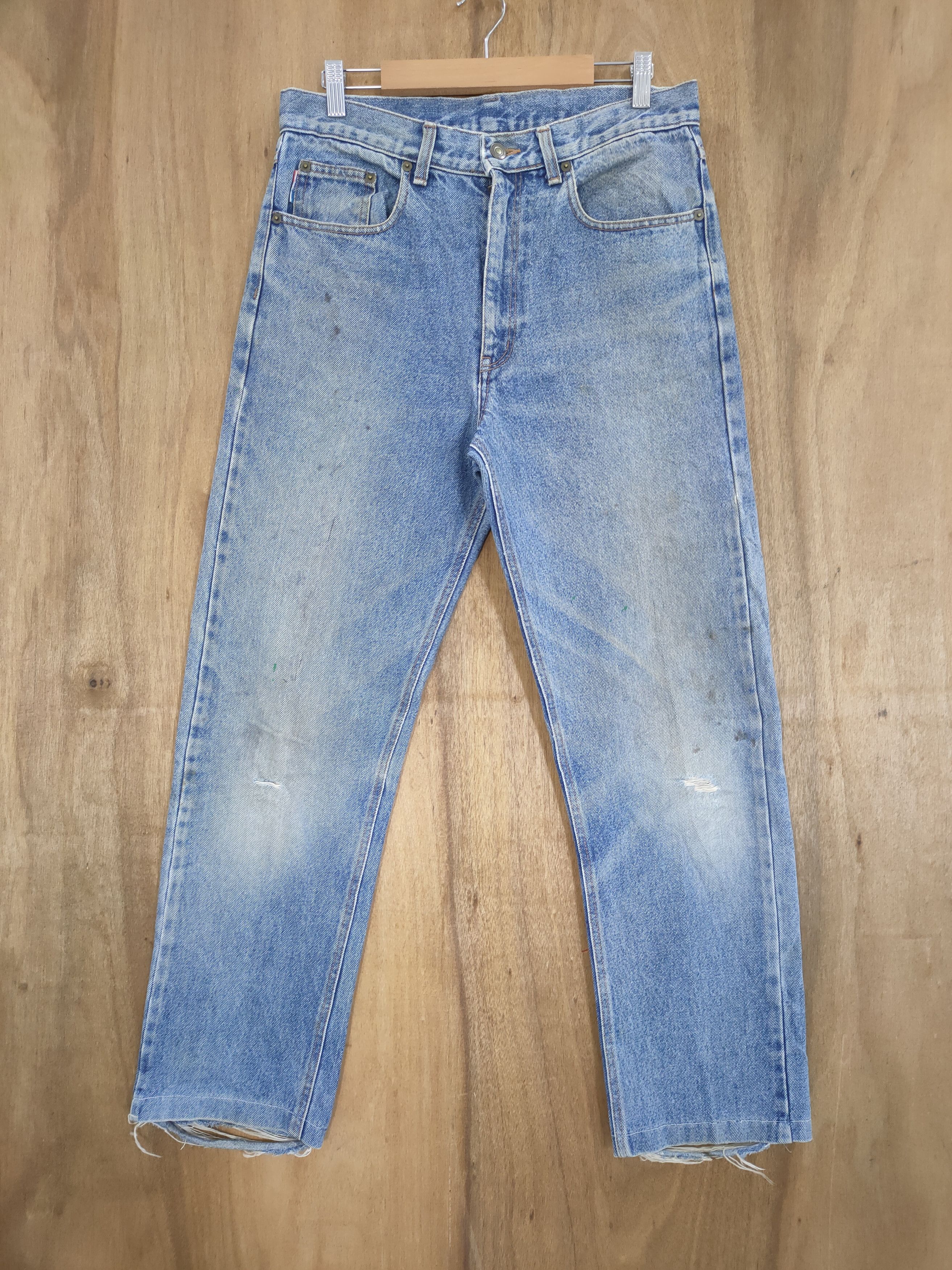Pepsi 30×29 💥 VINTAGE PEPSI FADED DISTRESSED JEANS PANTS Size US 30 / EU 46 - 2 Thumbnail