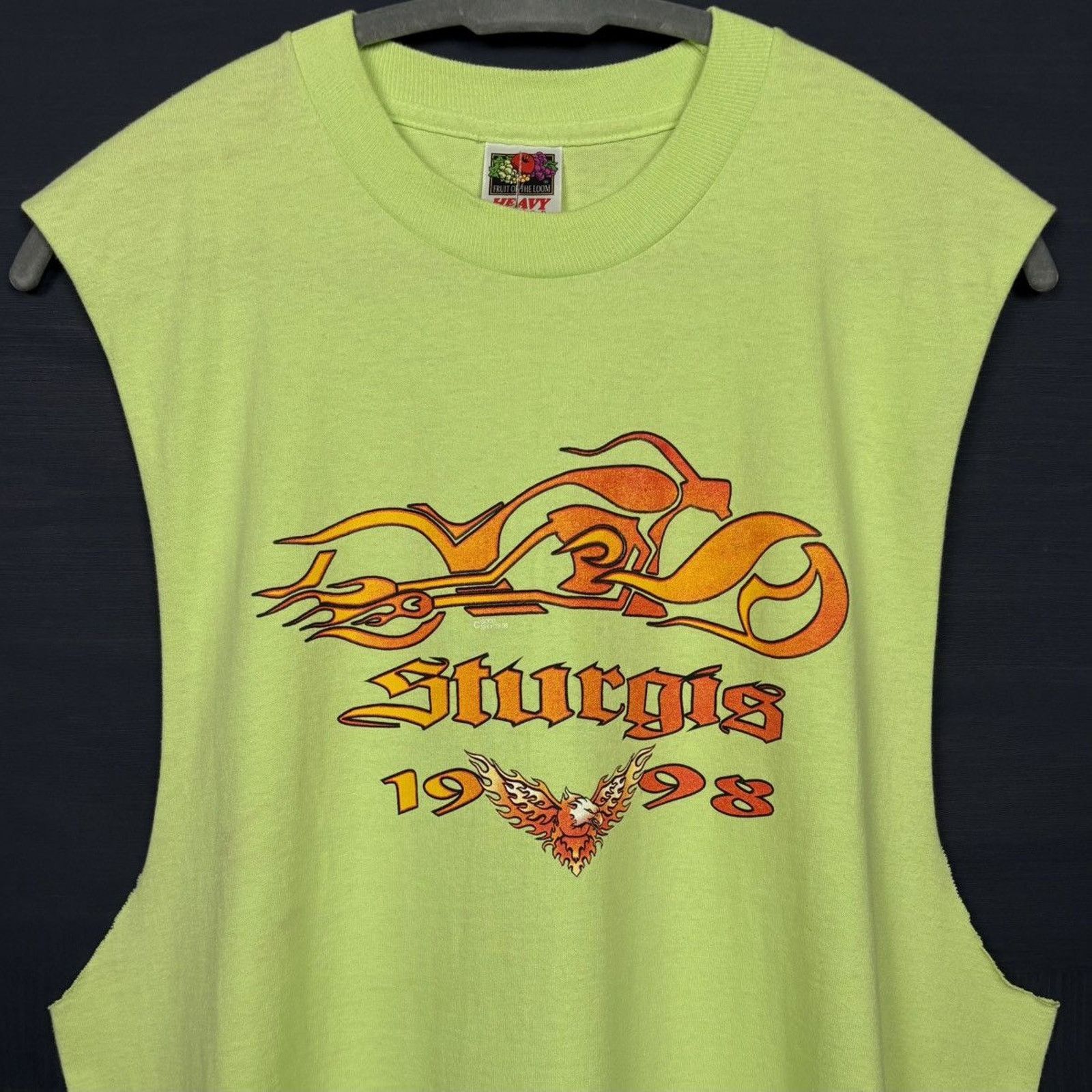 Harley Davidson × Vintage 🇺🇸1998 STURGIS Flaming Bike Tank Size US XL / EU 56 / 4 - 2 Thumbnail