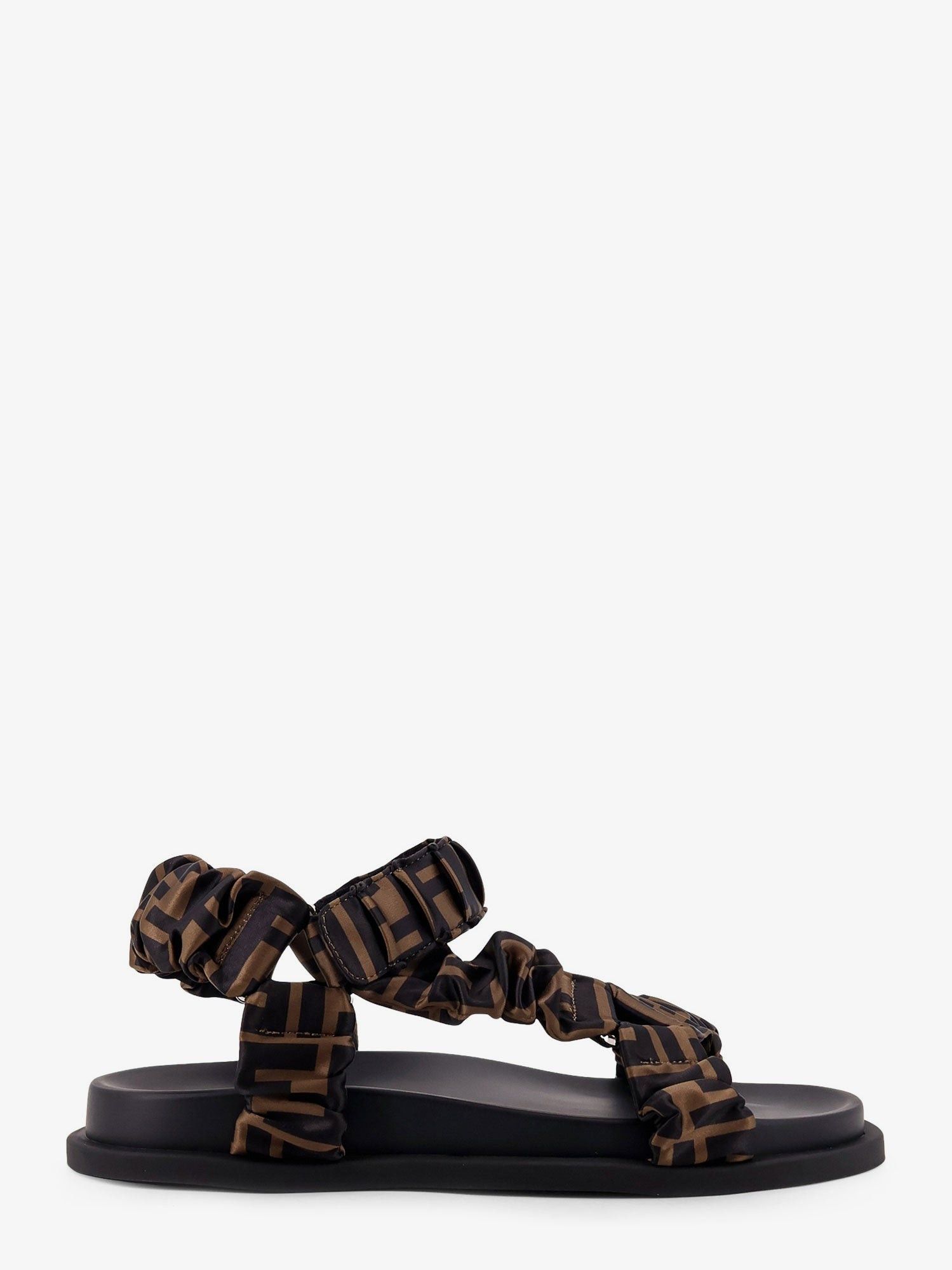 Fendi Feel Sandals In Elastic Satin With Ff Motif Size US 6 / IT 36 - 1 Thumbnail
