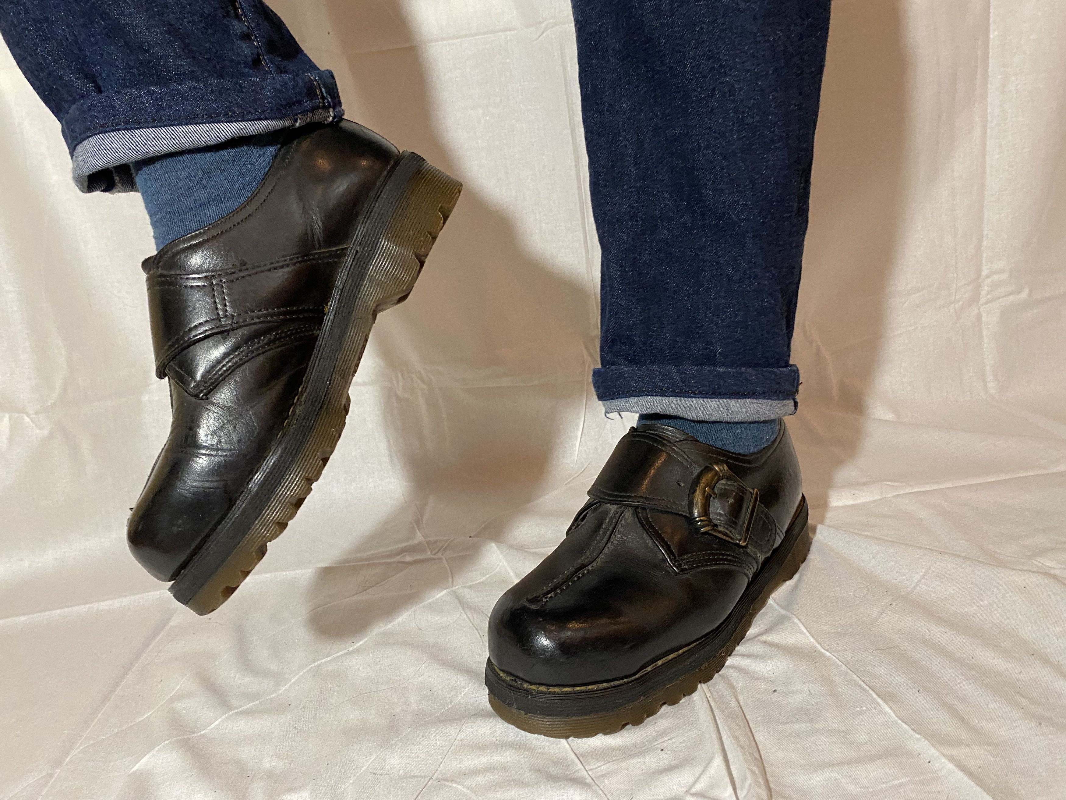 Vintage 90s Dr Martens Buckle Steel Toe Made In England