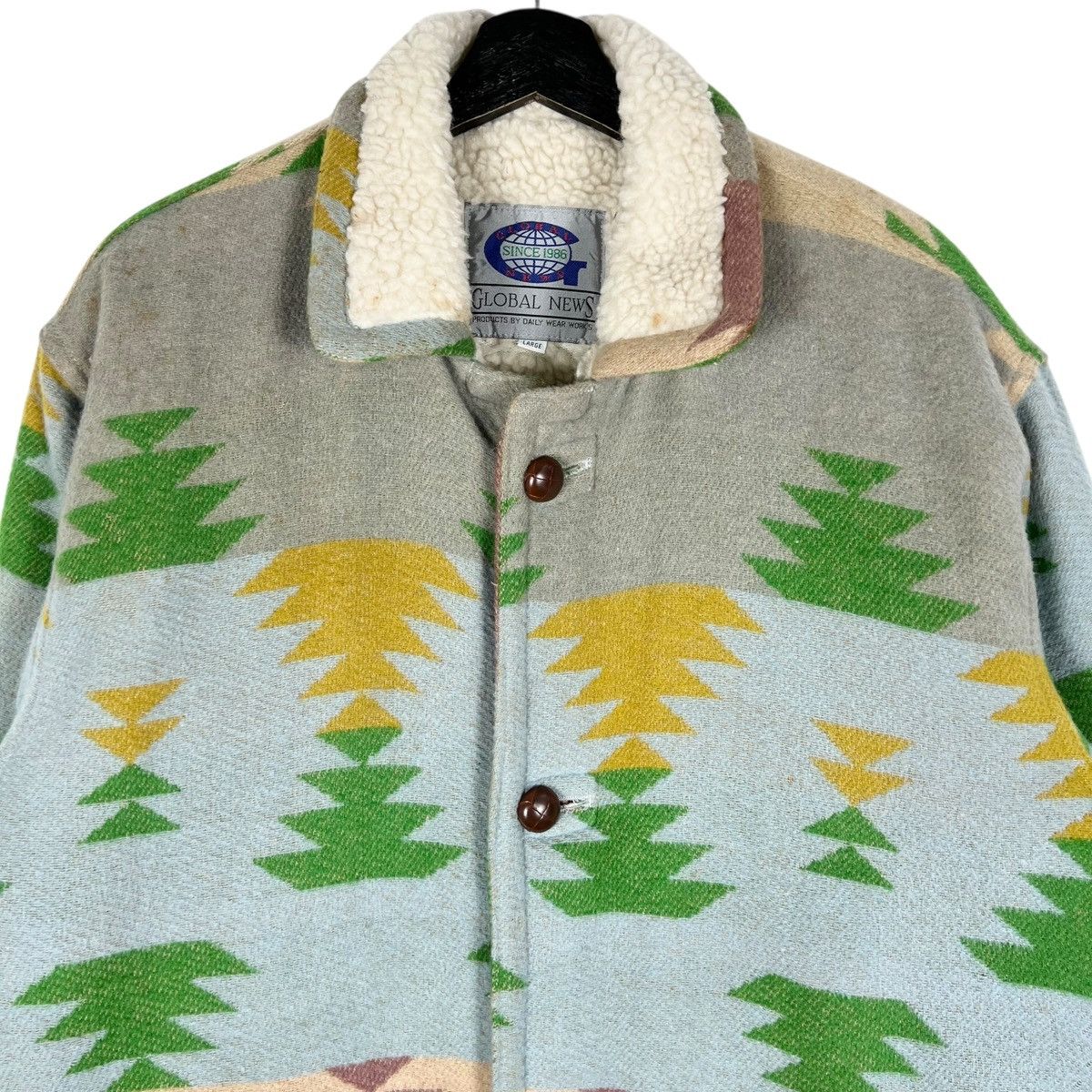 Vintage Global News Navajo Winter Jacket Size US L / EU 52-54 / 3 - 3 Thumbnail