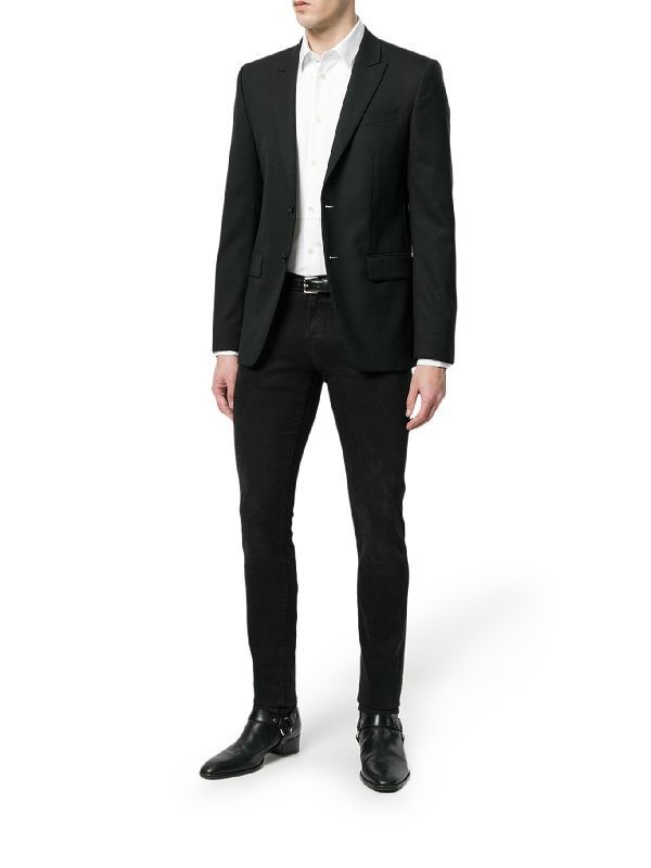 Saint Laurent Paris o1bcso1str0625 Pique Plastron Yves Collar Shirt in White Size US M / EU 48-50 / 2 - 4 Thumbnail