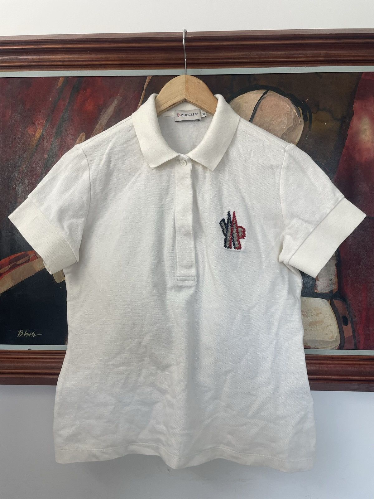 Moncler Moncler polo tee women logo designer y2k luxury high end Size M / US 6-8 / IT 42-44 - 1 Thumbnail
