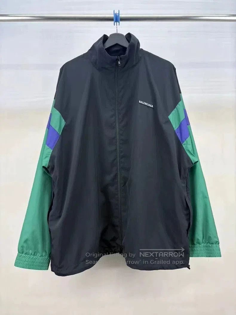 Balenciaga Balenciaga Black Green Logo Zip Jacket. Size US S / EU 44-46 / 1 - 1 Thumbnail