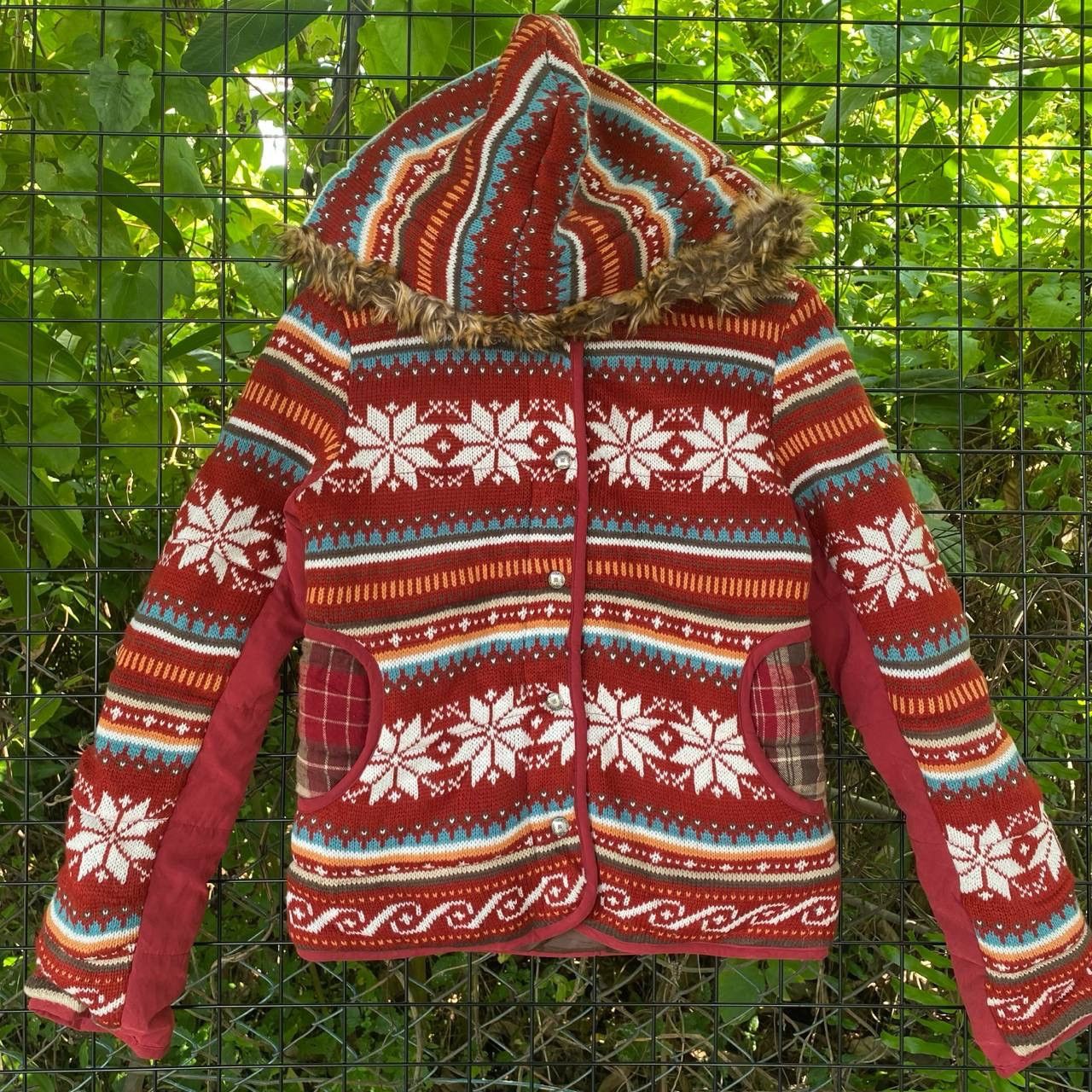 Aztech Mountain × Japanese Brand Vintage Navajo Fluffy Zipper Hoodies Size M / US 6-8 / IT 42-44 - 2 Thumbnail
