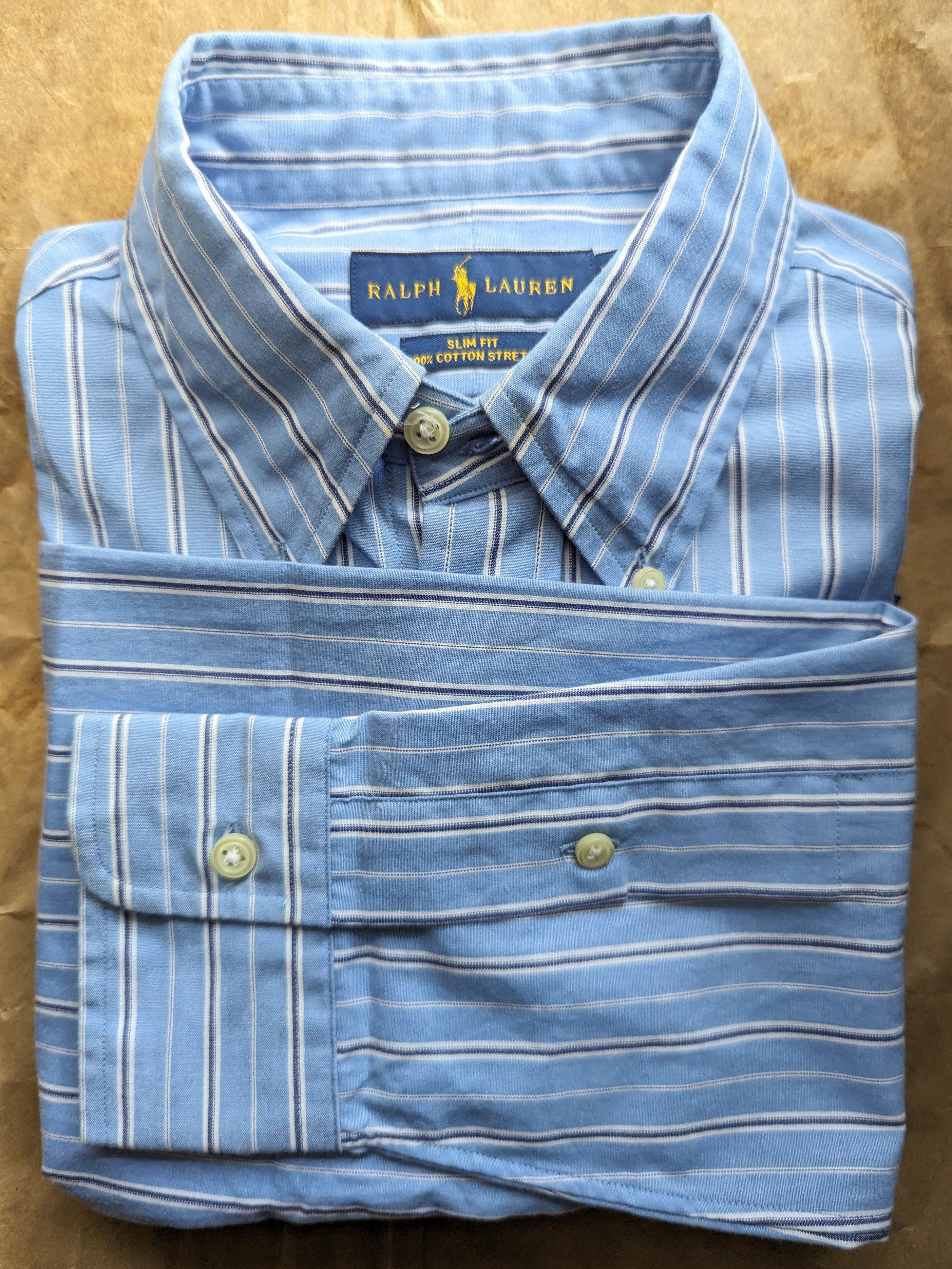 Polo Ralph Lauren × RRL Ralph Lauren × Ralph Lauren BNWT Striped Poplin Button Down Collar Shirt Size US M / EU 48-50 / 2 - 3 Thumbnail