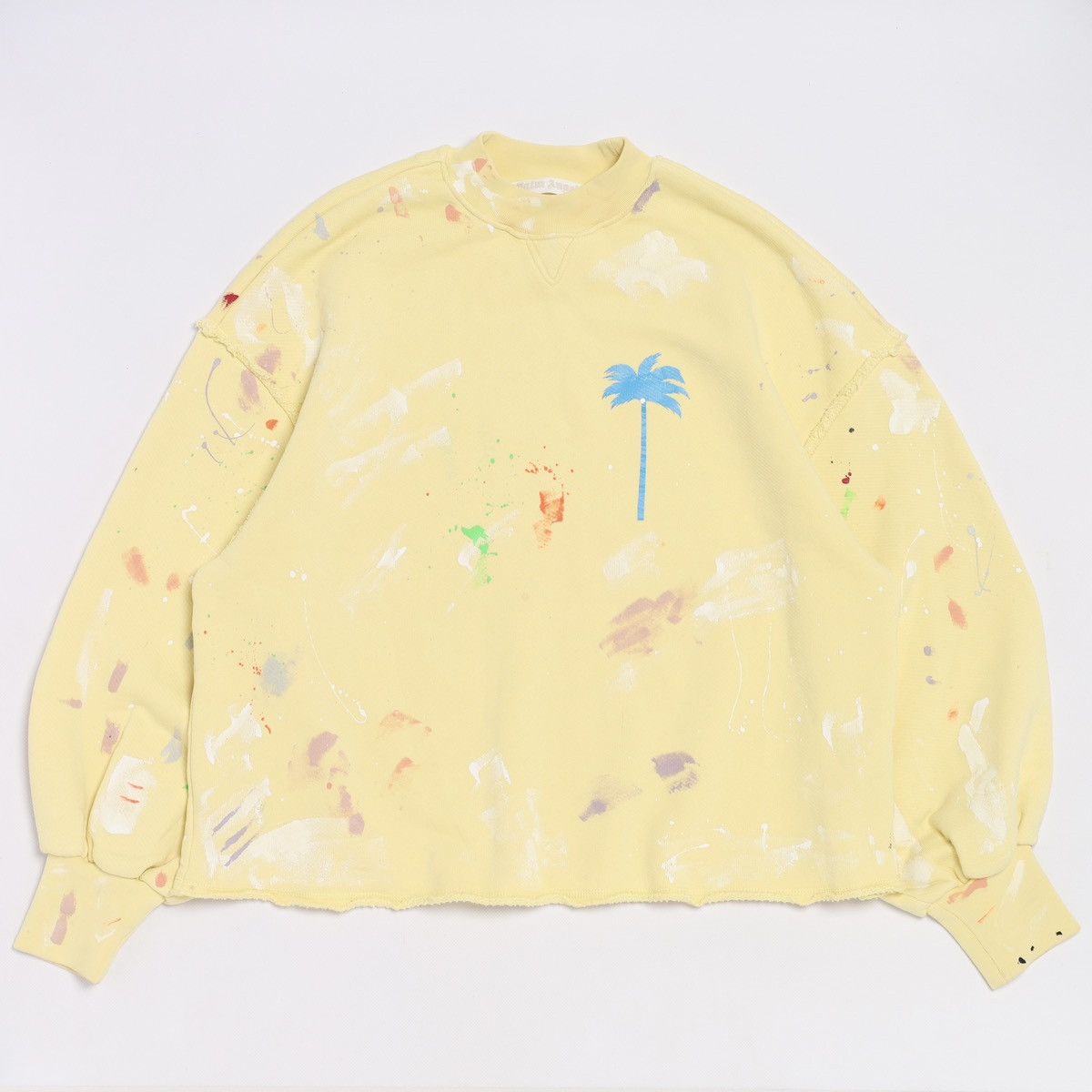 Palm Angels Palm Angels Oversized Sweatshirt Wide Yellow Splatter Painte Size US XS / EU 42 / 0 - 4 Thumbnail