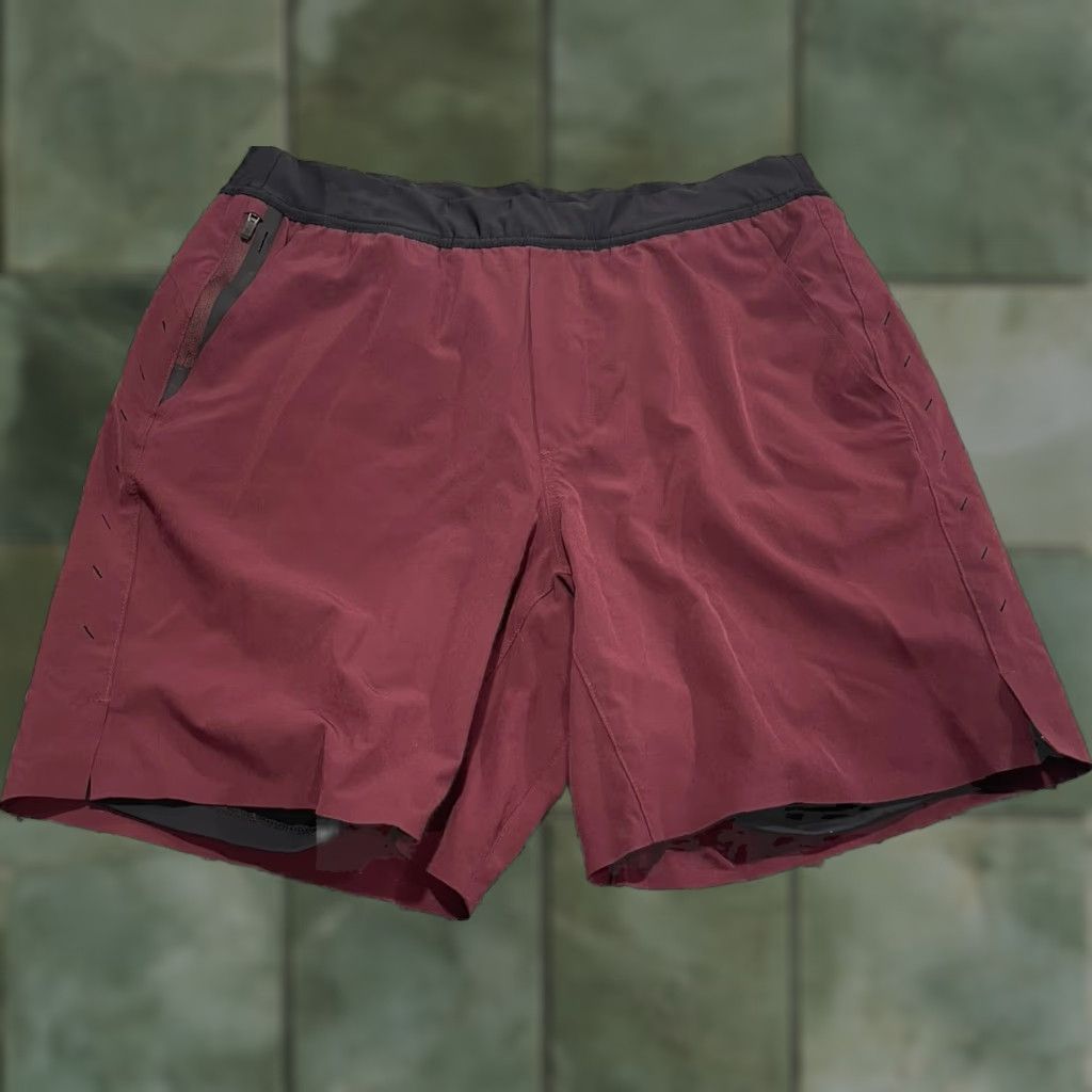 Ten Thousand Ten Thousand Interval Shorts Mens Large 7" Burgundy Polyester Blend Lined Pockets Athletic 7 in Inseam Cross Training Running Gym Track & Field Size US 33 - 1 Thumbnail