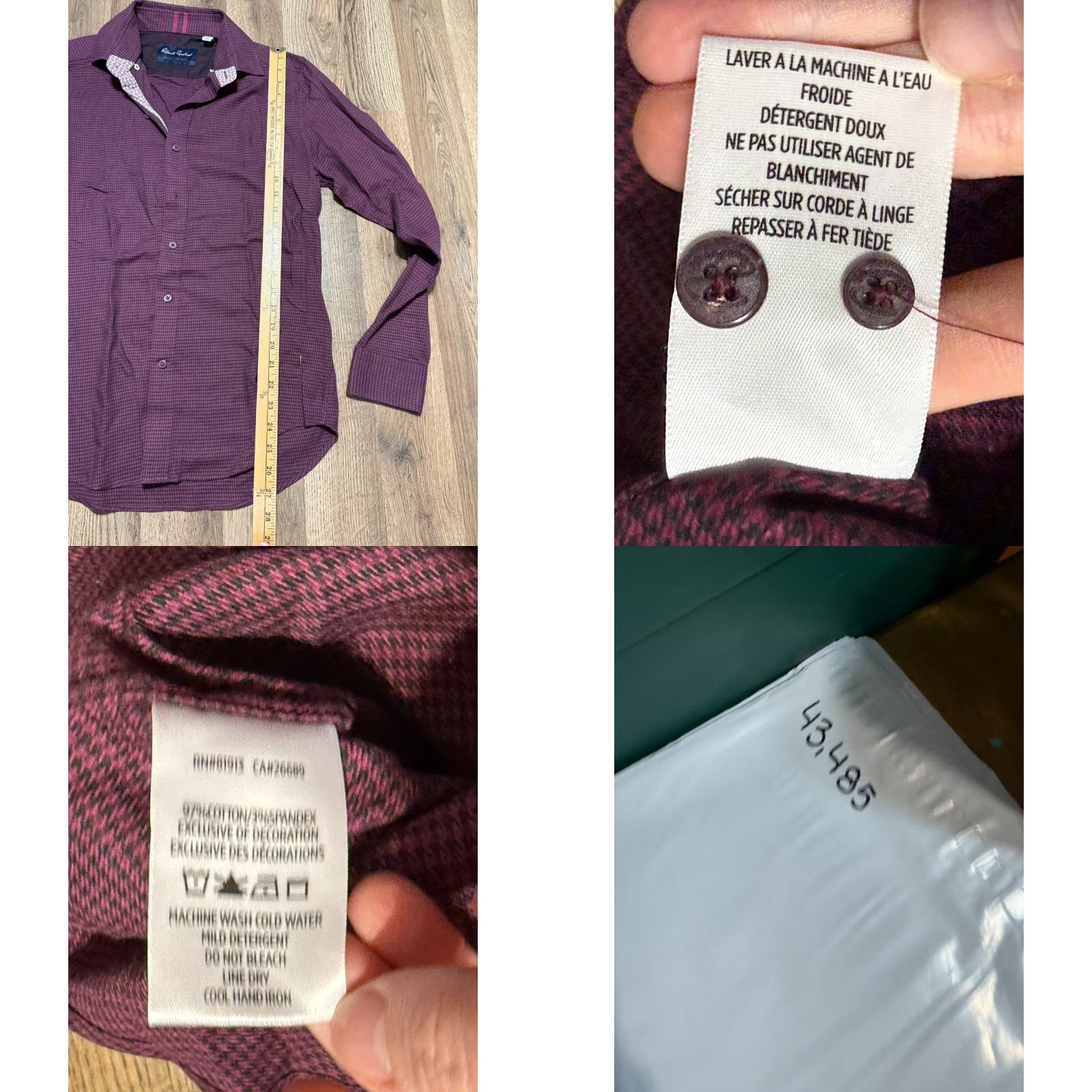 Robert Graham Robert Graham Shirt Men Small Red Button-Up Long Sleeve Tailored Fit Size US S / EU 44-46 / 1 - 8 Thumbnail