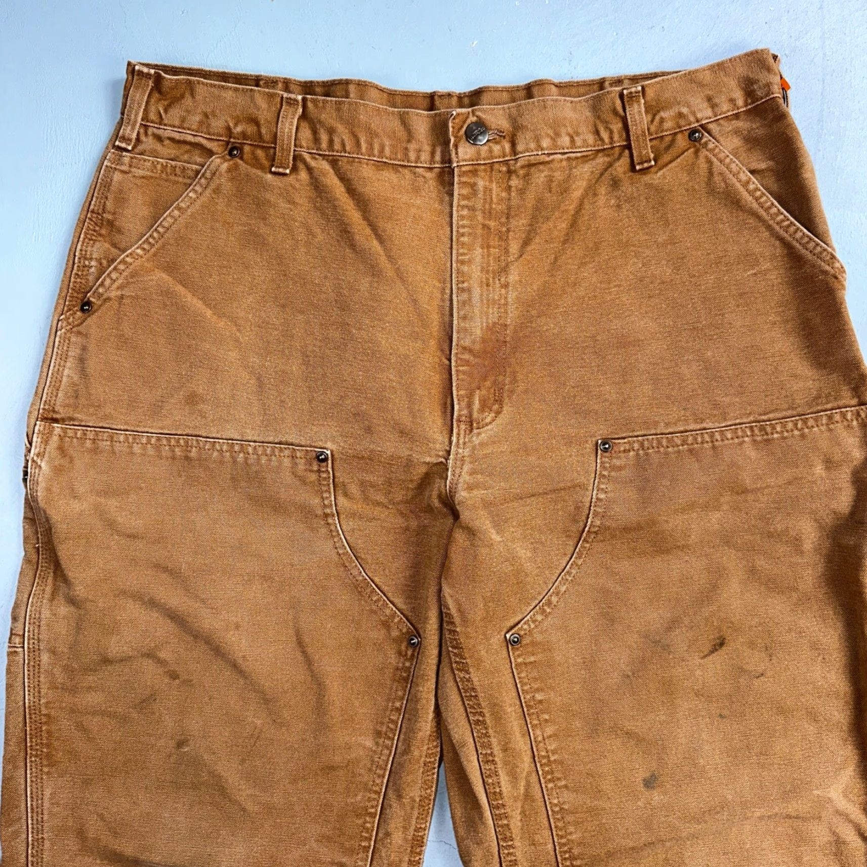 Carhartt VINTAGE Carhartt Pants Carpenter Double Knee Browns 40x30 Regular Brown 40 Mens Carhartt B01 BLK USA Size US 40 / EU 56 - 2 Thumbnail