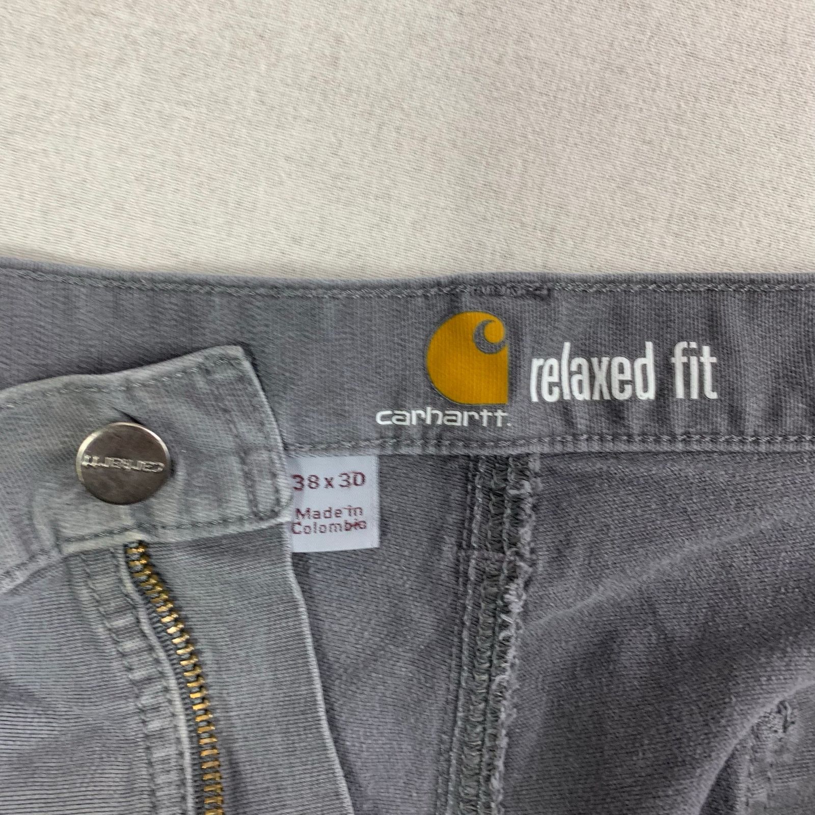 Distressed Gray Carhartt Relaxed Fit Work Pants - 38 - Y2K
