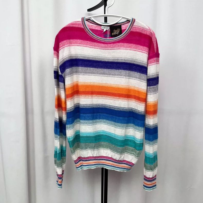Loewe Loewe Sweater with rainbow color blocks Size L / US 10 / IT 46 - 1 Thumbnail