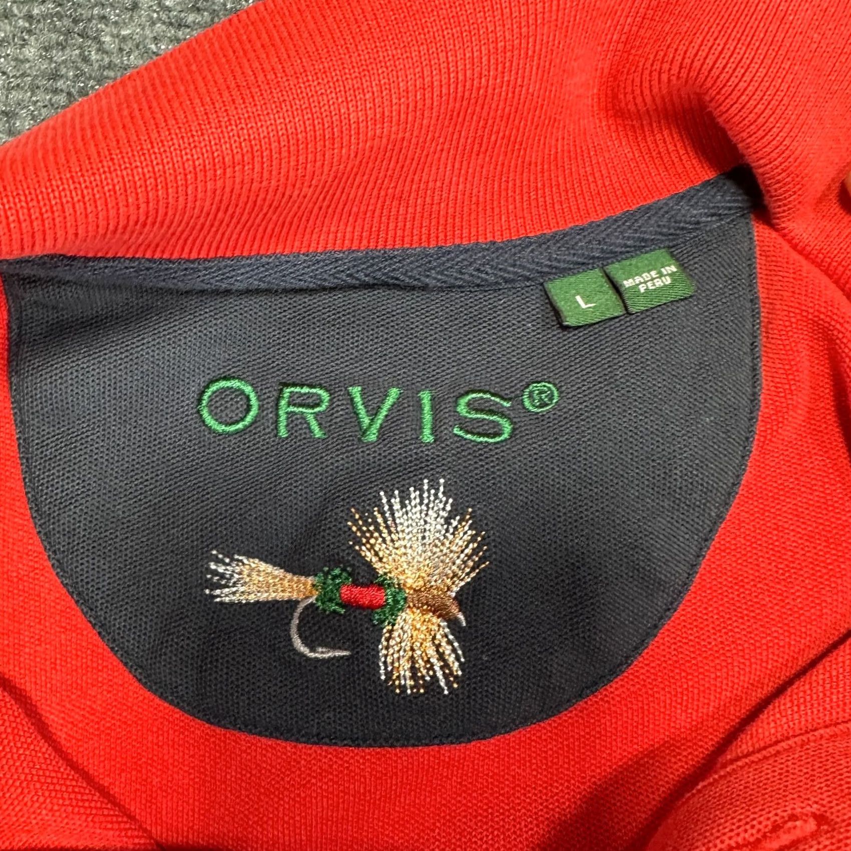 Orvis Orvis Polo Shirt Mens L Red Cotton Short Sleeve Logo Split Hem Polo Size US L / EU 52-54 / 3 - 6 Thumbnail