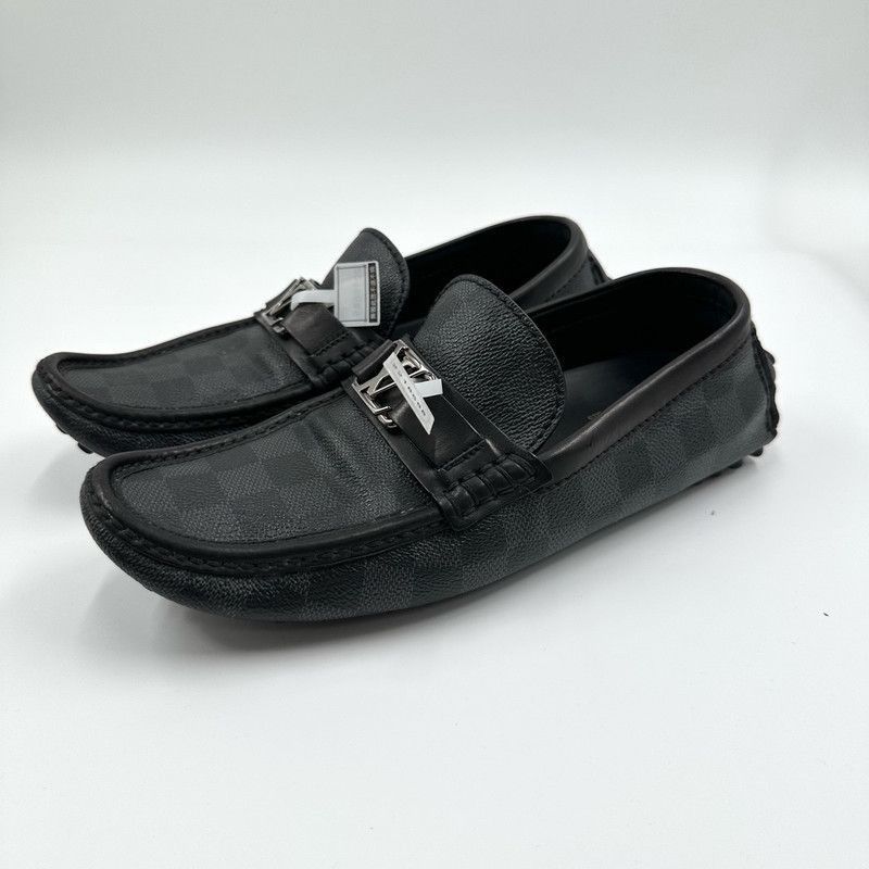 Louis Vuitton Black Leather Slip-On Casual Shoes -