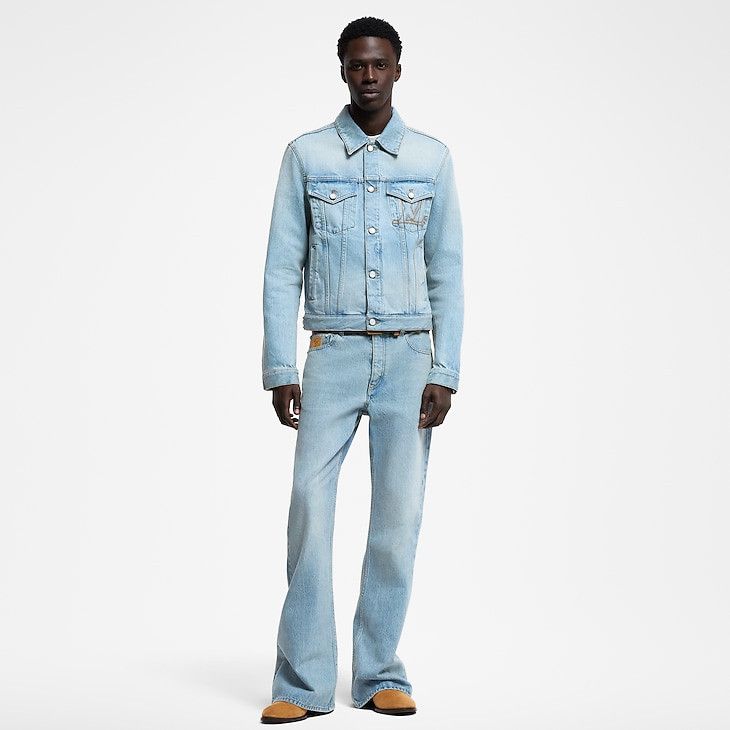 Flared Fit Denim Trousers