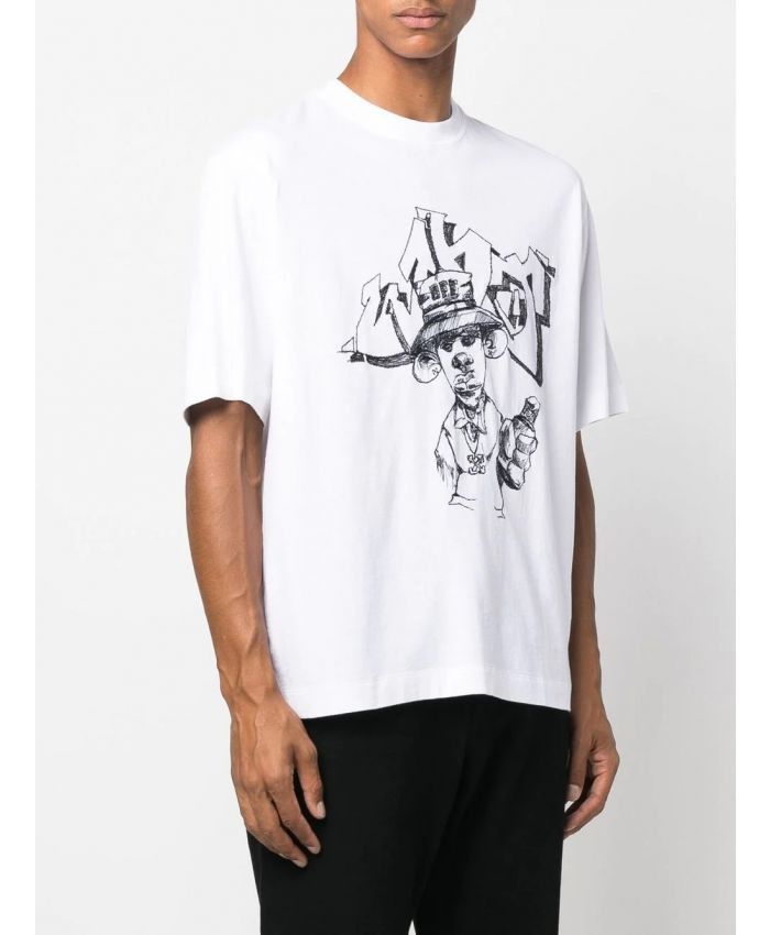 Off-White o1gr1nt0425 Graff Freest Over Skate T-Shirt in White Size US M / EU 48-50 / 2 - 2 Thumbnail