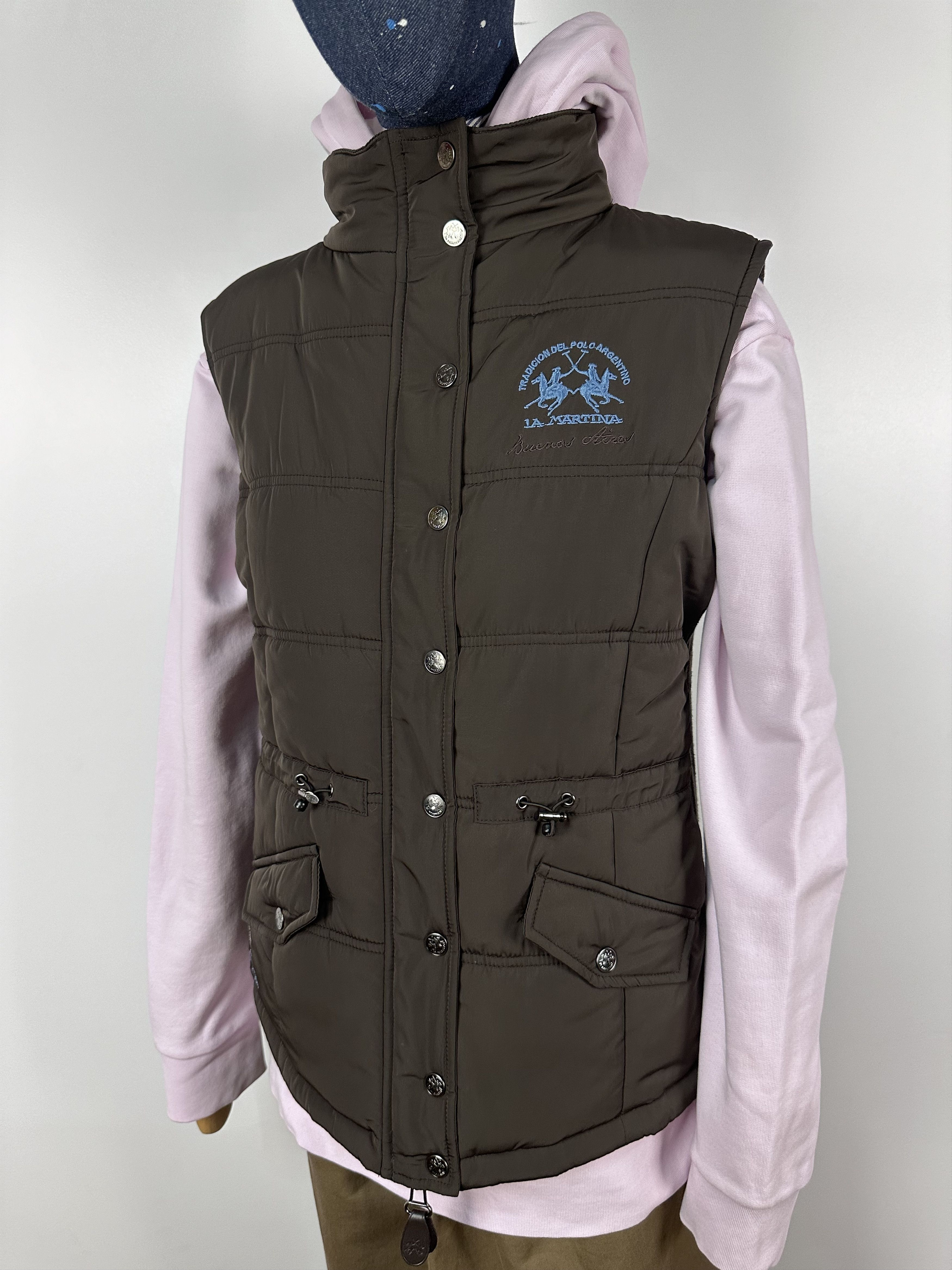 La Martina La Martina Quilted Down Women's Vest Coat Brown Size M Size M / US 6-8 / IT 42-44 - 1 Thumbnail