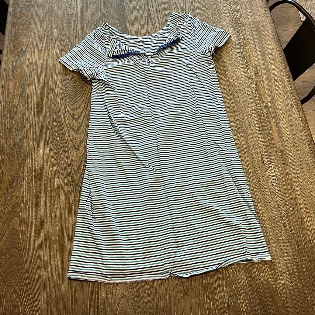 Merona Merona Shift Dress Short Sleeve Striped Blue White Size XL Size XL / US 12-14 / IT 48-50 - 4 Thumbnail