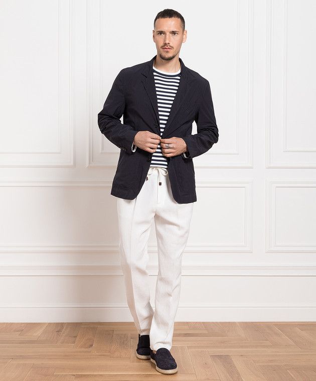 Brunello Cucinelli o1y0526 Single-breasted Blazer in Midnight Blue Size US M / EU 48-50 / 2 - 4 Thumbnail