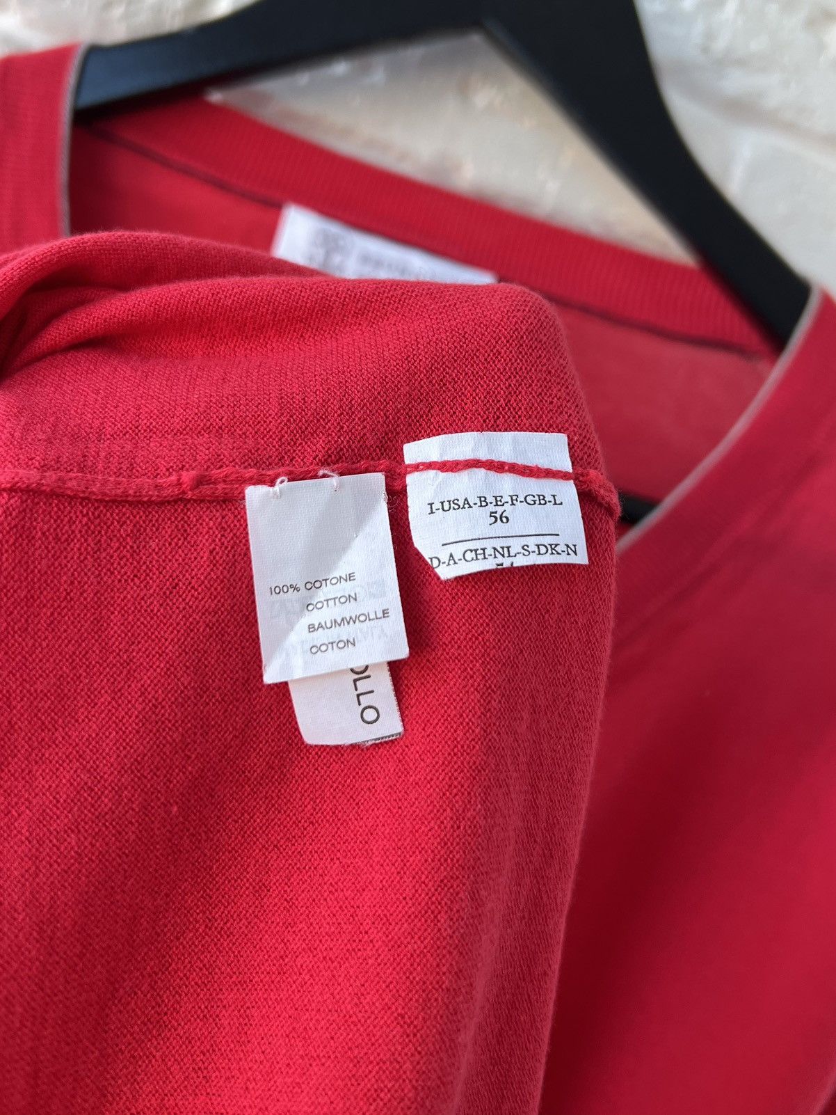Brunello Cucinelli Brunello Cucinelli Red Knit Soft Cotton Sweater Jumper Size US XL / EU 56 / 4 - 5 Thumbnail