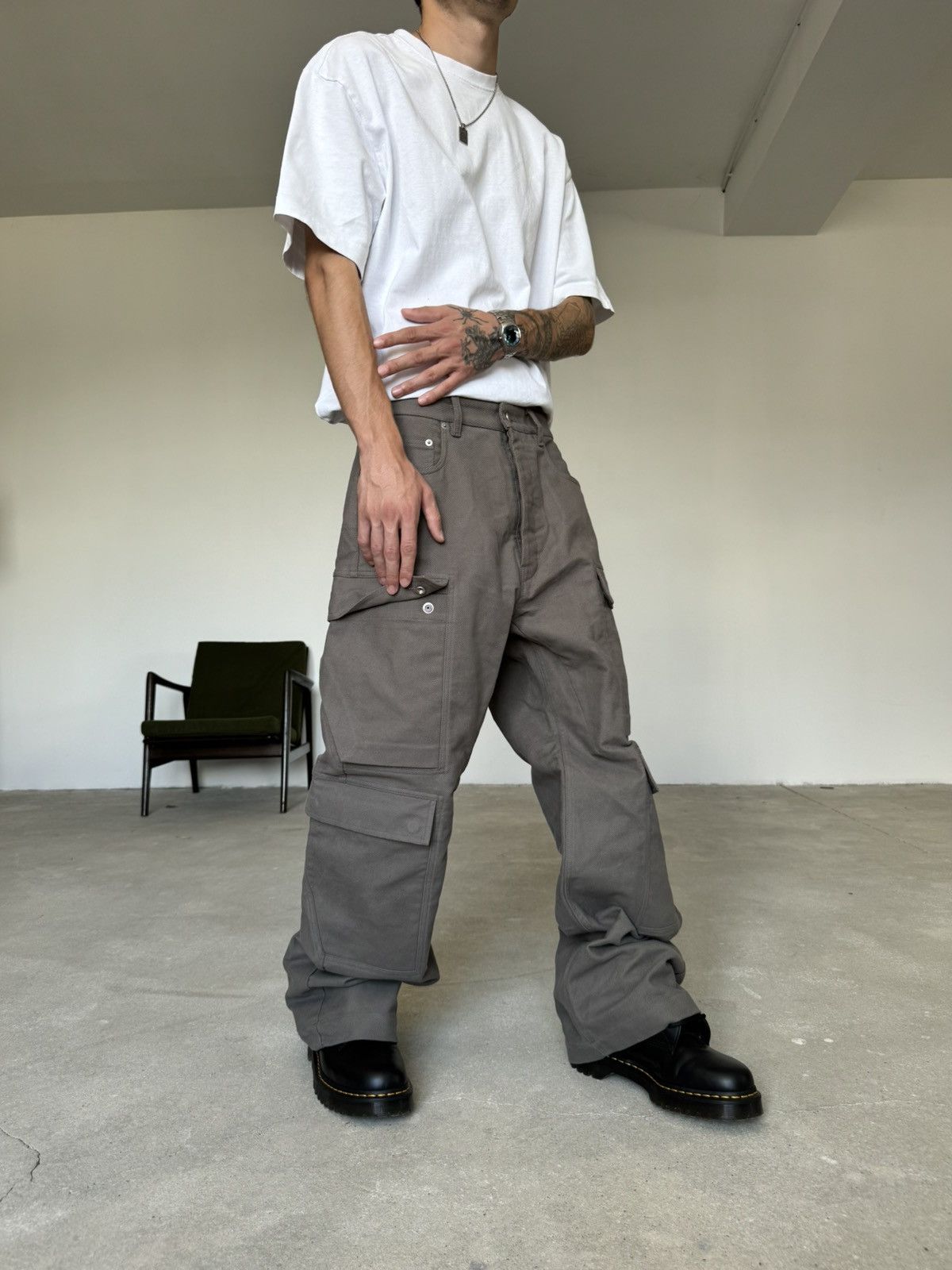 Rick Owens FW25 RICK OWENS DOUBLE CARGO PANTS Size US 32 / EU 48 - 4 Thumbnail