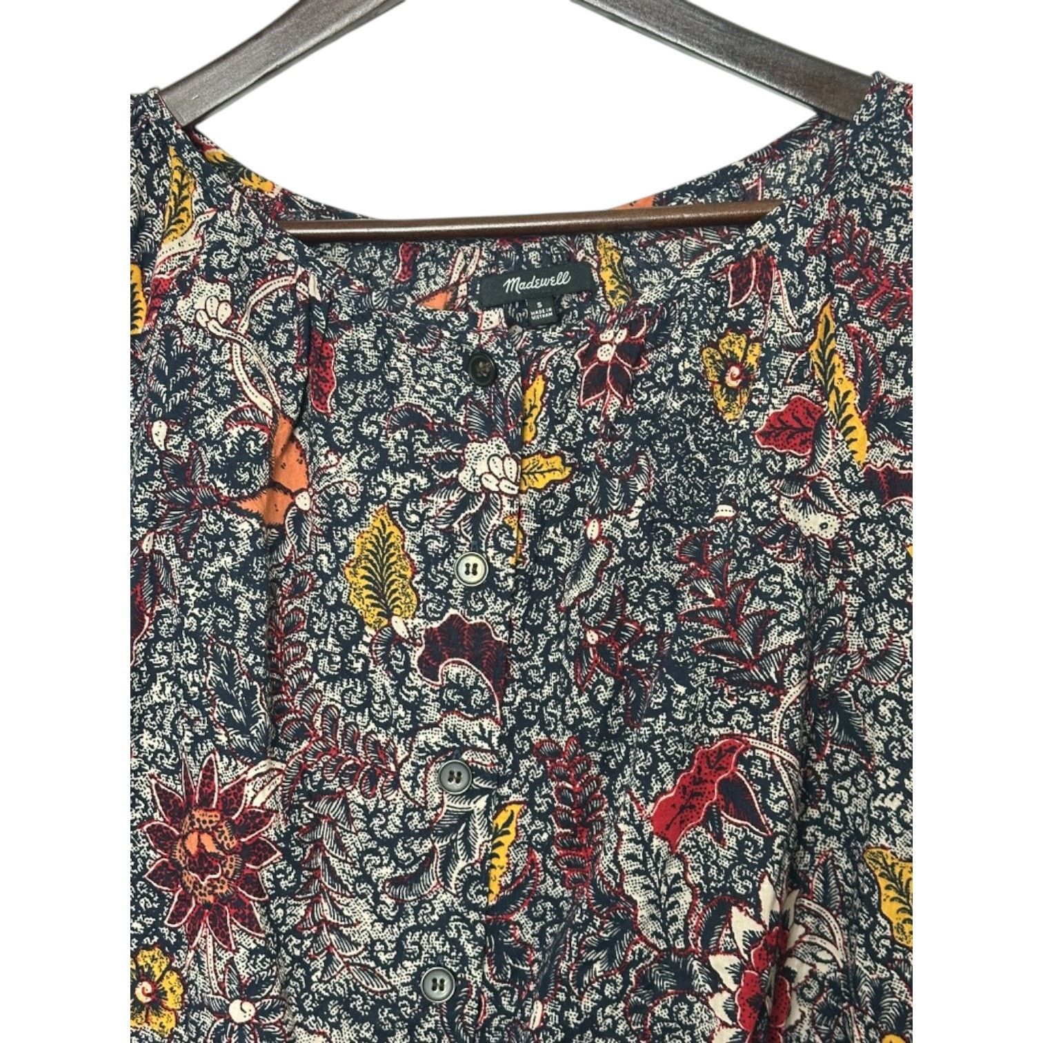 Madewell Madewell Button-Front Raglan Top in Bali Blooms Small Size S / US 4 / IT 40 - 2 Thumbnail