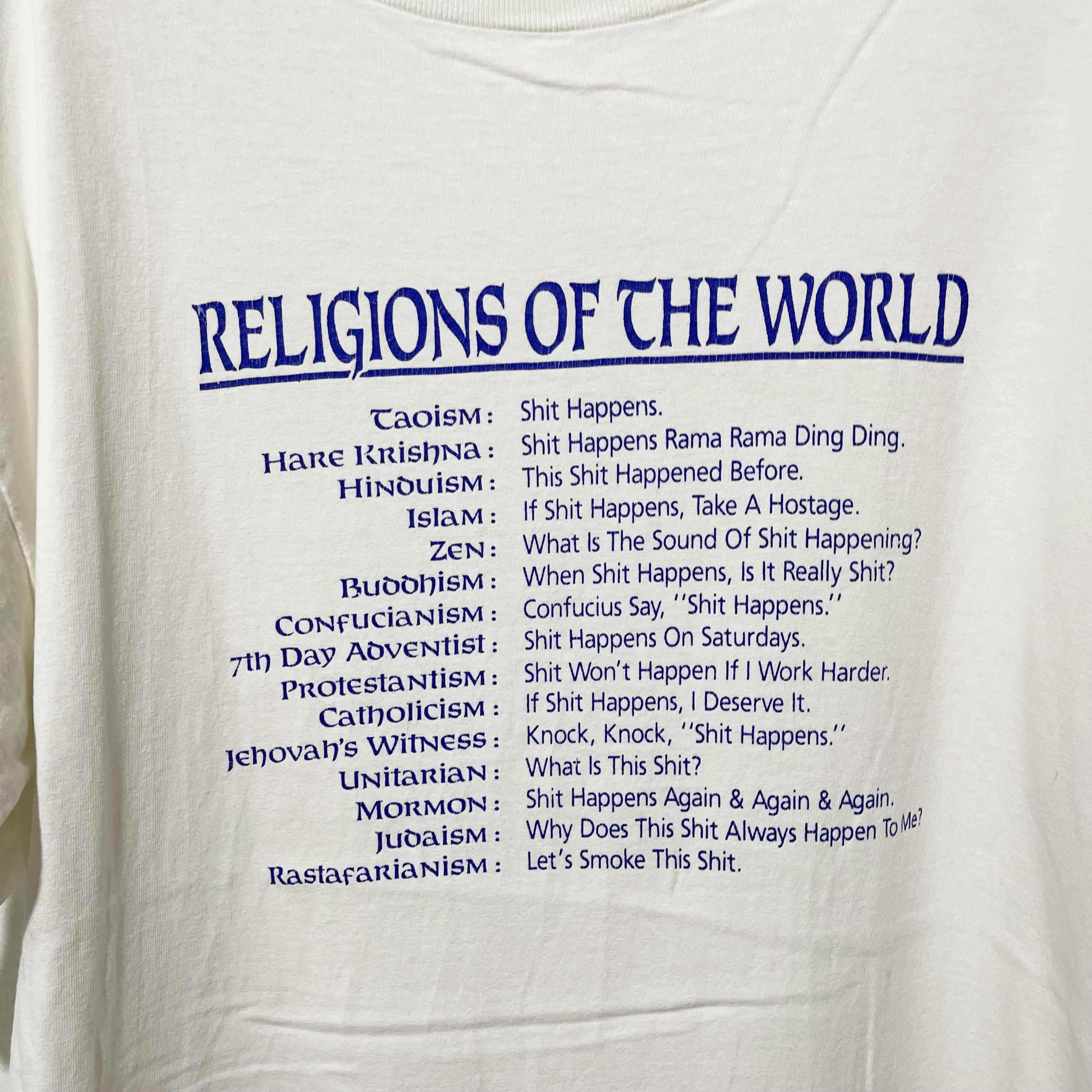 Vintage Vintage 90s Religions of the World T-Shirt Size US XL / EU 56 / 4 - 2 Thumbnail