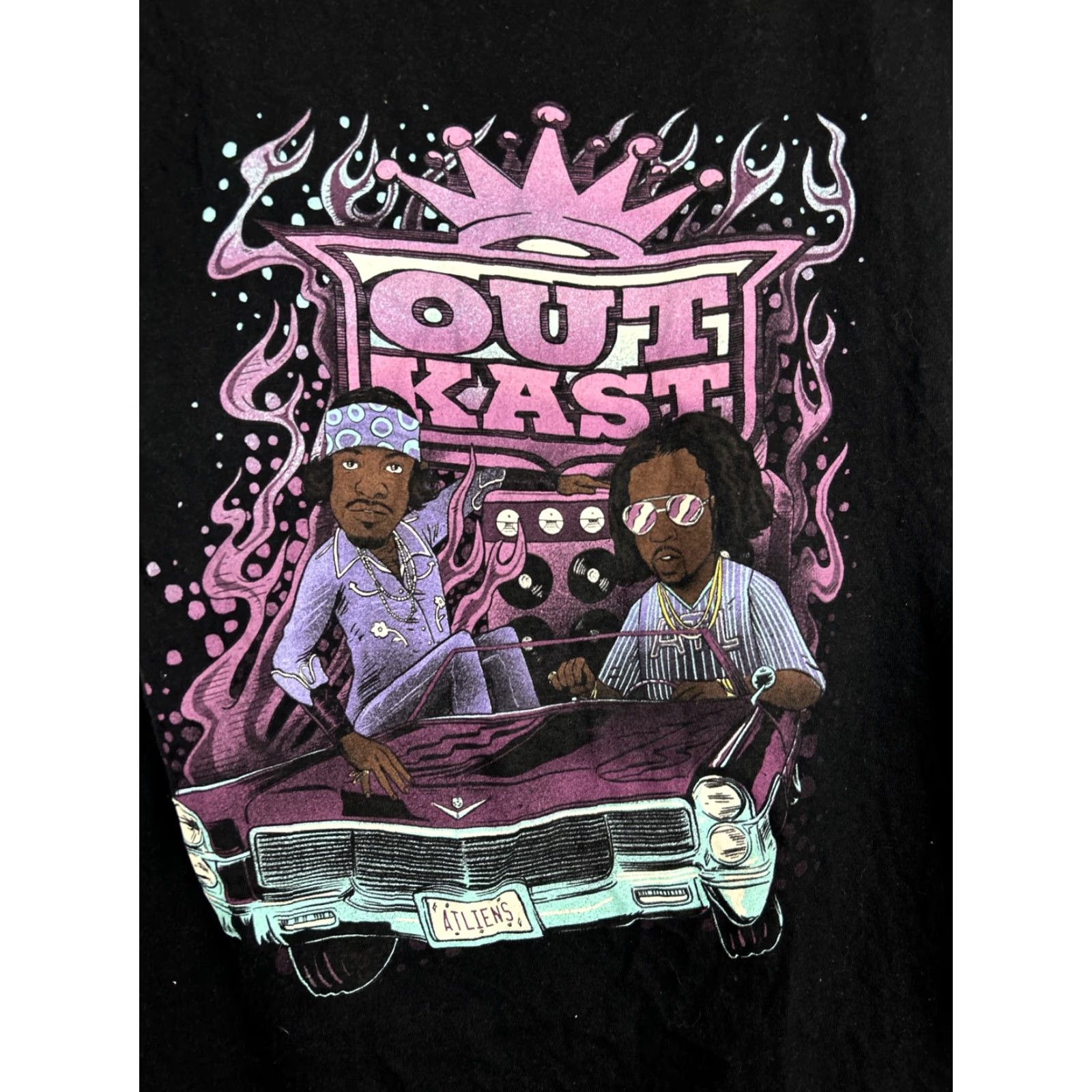 Vintage Outkast Womens L Graphic Atliens Black T-Shirt Size L / US 10 / IT 46 - 5 Thumbnail