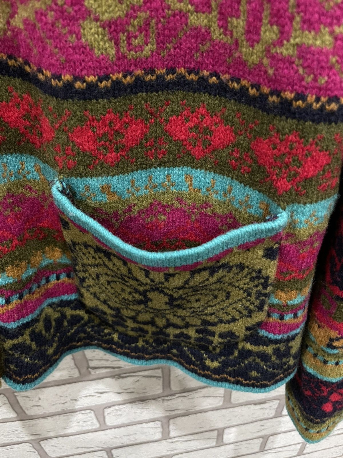 Vintage Ivko Woman Handwritten Vintage Wool Knit Sweater Cardigan Size M / US 6-8 / IT 42-44 - 10 Thumbnail
