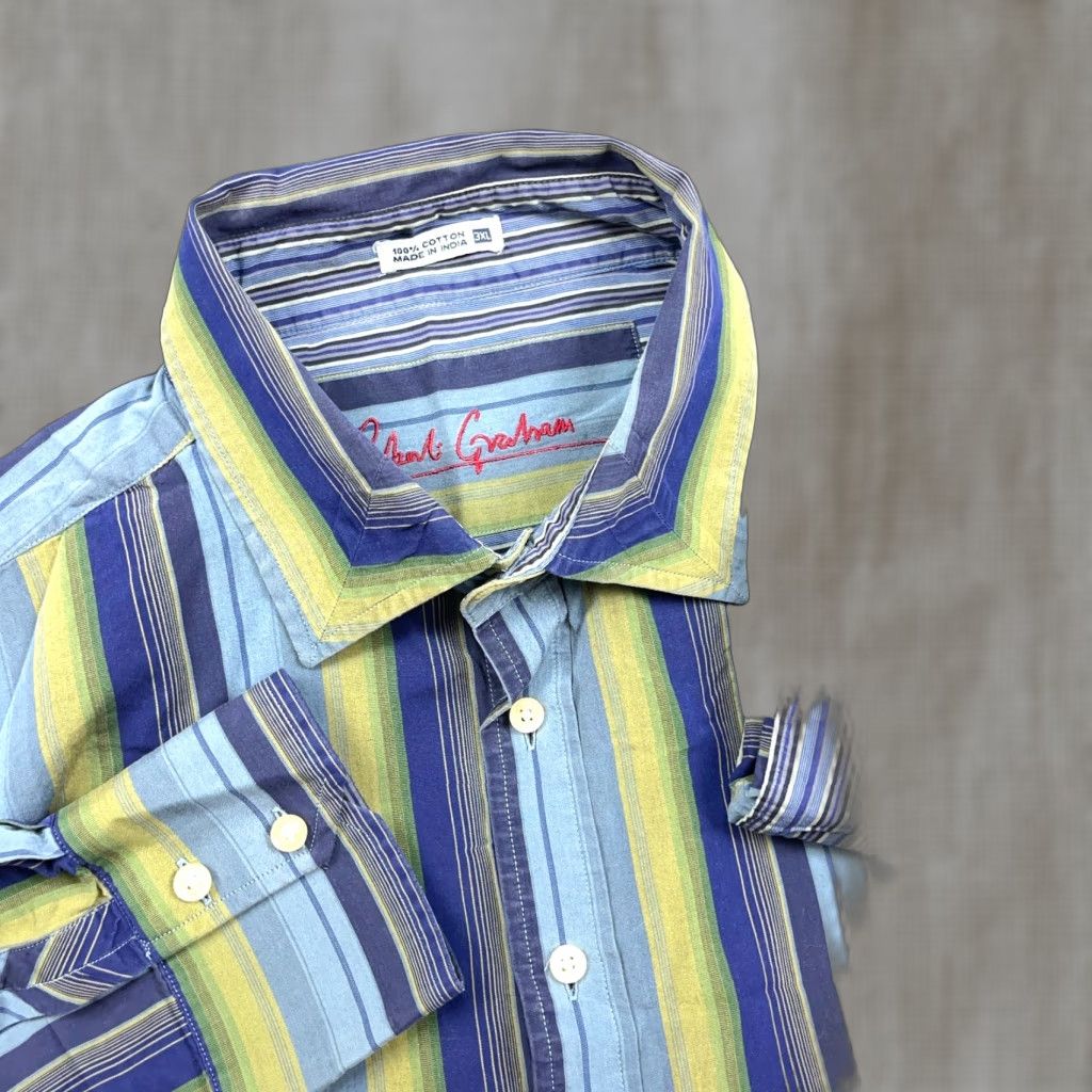 Robert Graham Robert Graham Shirt Men 3XL Button-Up Color Blue Striped Casual Modern Preppy Wear Dress Size 48R - 1 Thumbnail