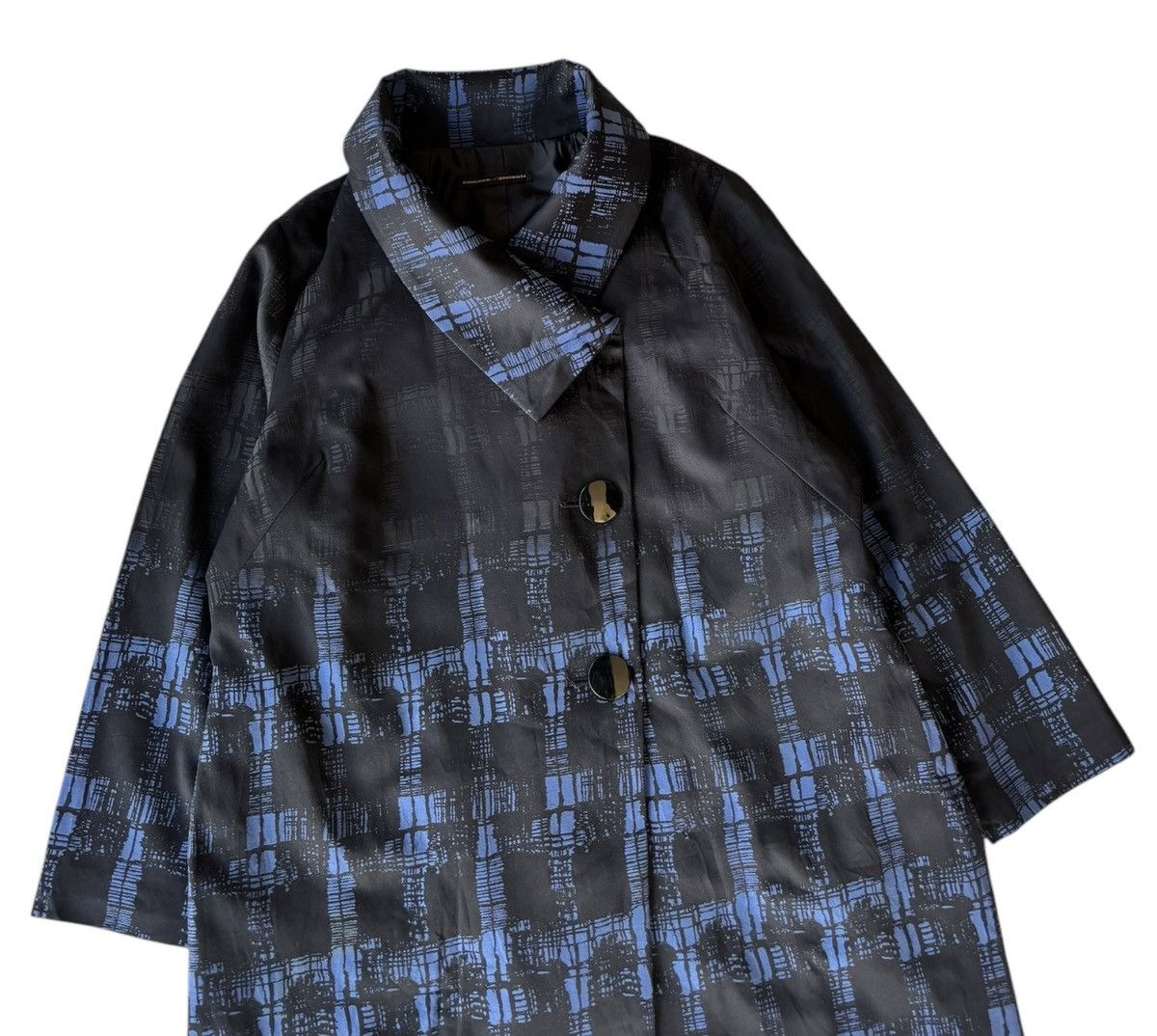 Gaultier Homme Objet × Jean Paul Gaultier 🔥GAULTIER HOMME OBJET ASYMMETRIC ABSTRACT BLUE PATTERN COAT Size US M / EU 48-50 / 2 - 8 Thumbnail