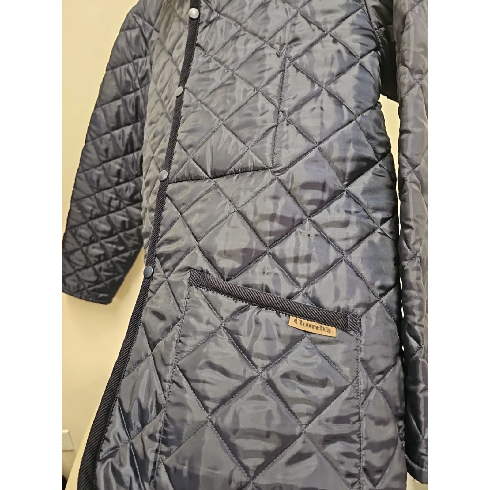 Lavenham VINTAGE Lavenham X Church's England Quilted Hooded Jacket Men XL Blue Quilted Hooded Coat Mens Xl Blue Size US XL / EU 56 / 4 - 2 Thumbnail